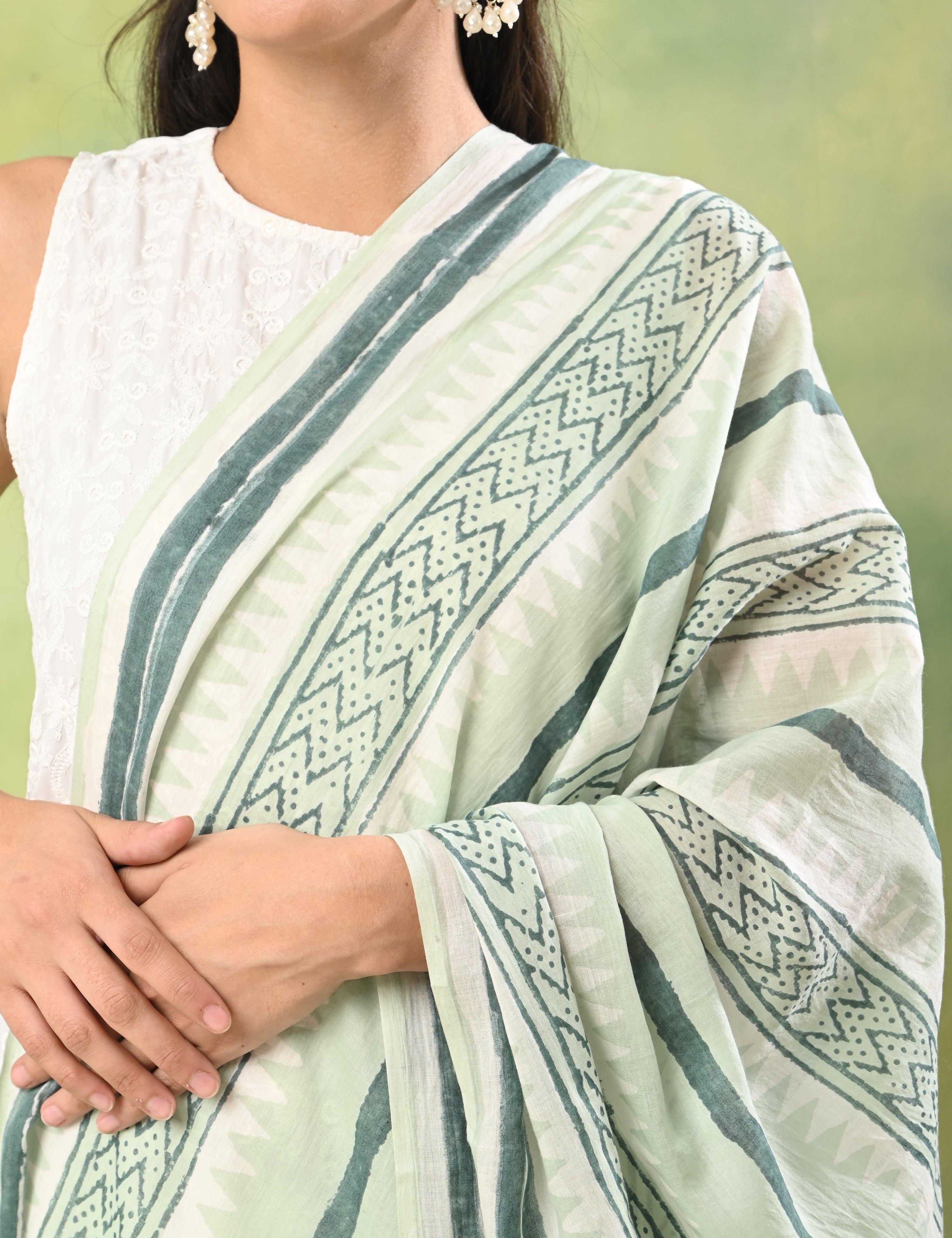 Patang Mint Bagru Dupatta