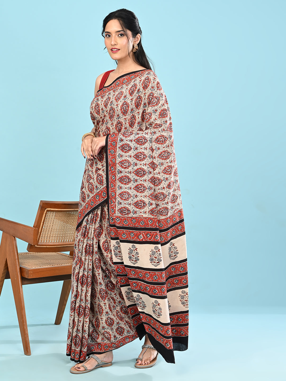Chaap Multicolor Bagru Saree