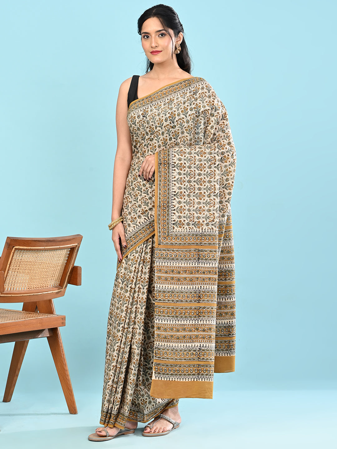 Chaap Multicolor Bagru Saree