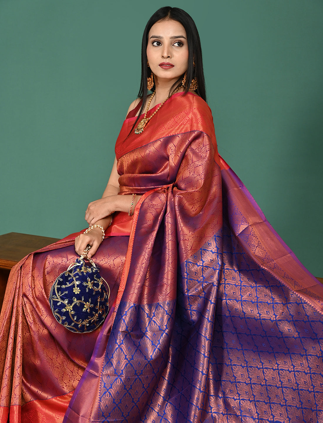 Aabha Magenta Art Silk Pattu Saree