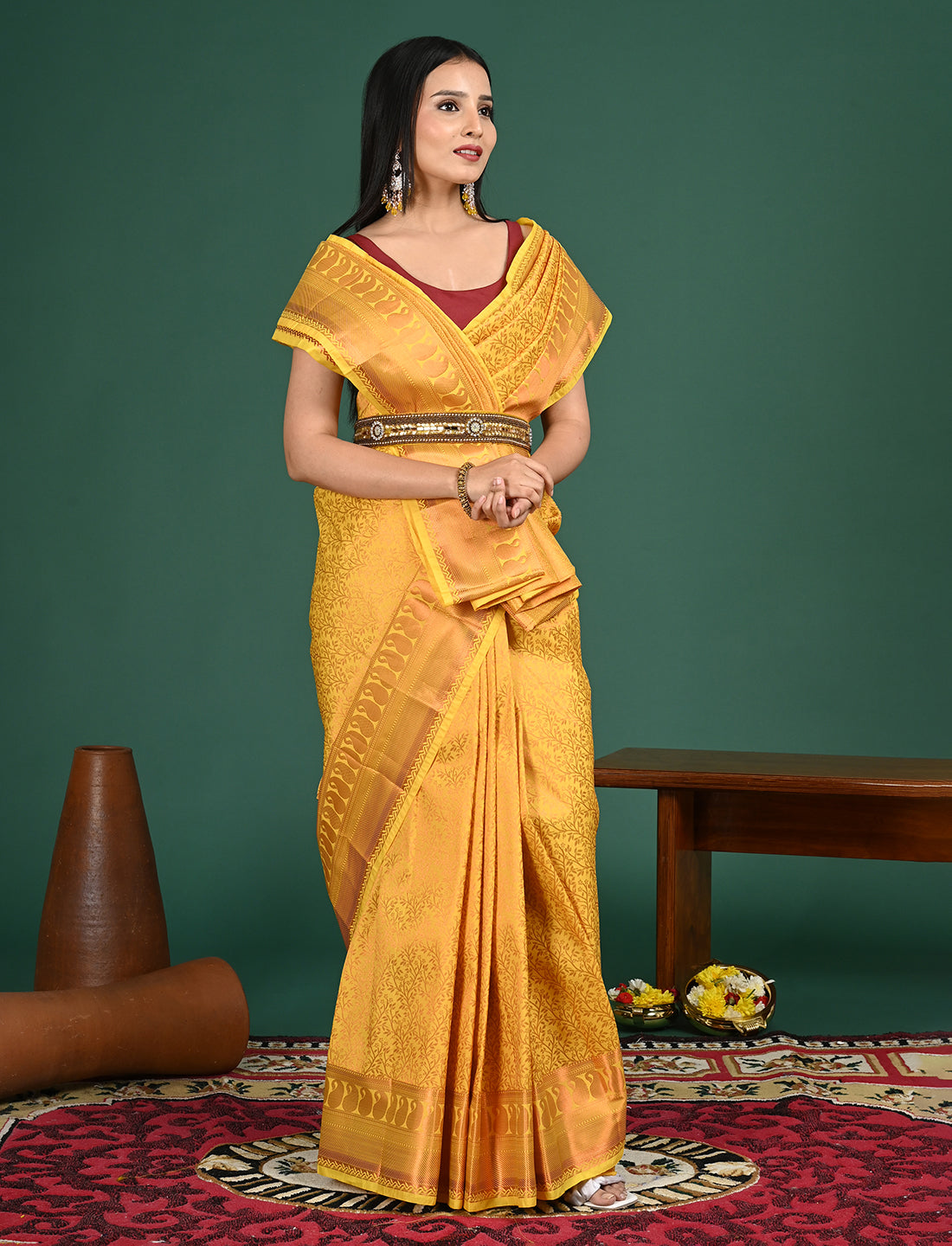 Padmini Yellow Art Silk Pattu Saree