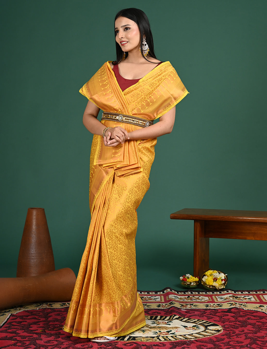 Padmini Yellow Art Silk Pattu Saree