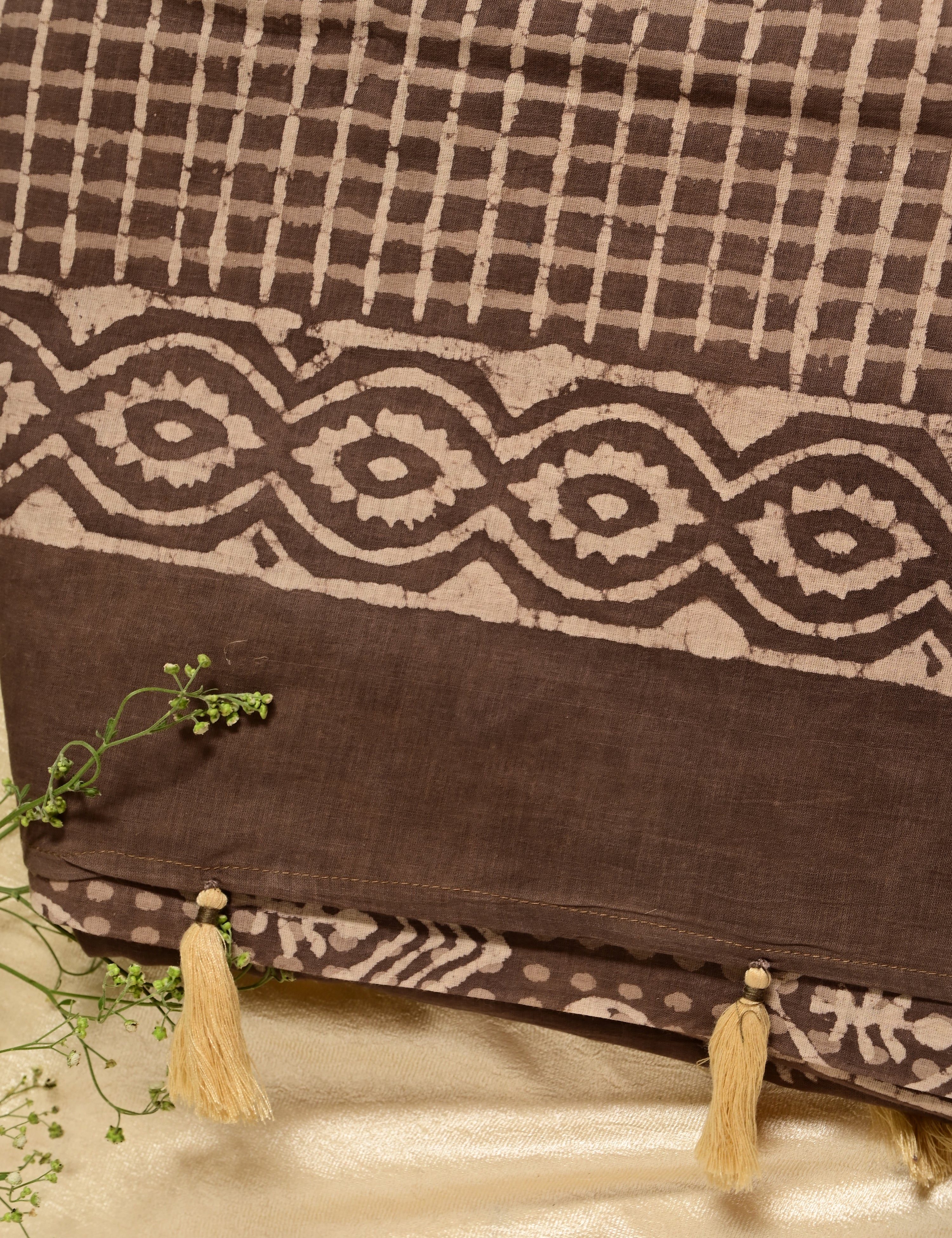 Nisarga Brown Bagru Saree