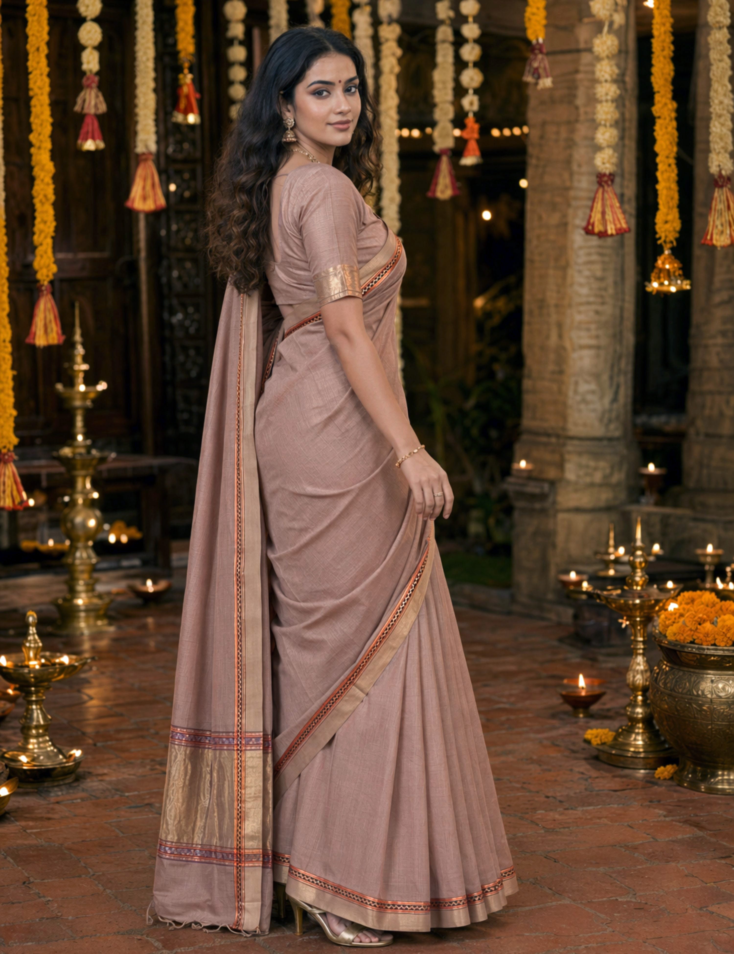 Muthukodi Chocolate Venkatagiri Saree