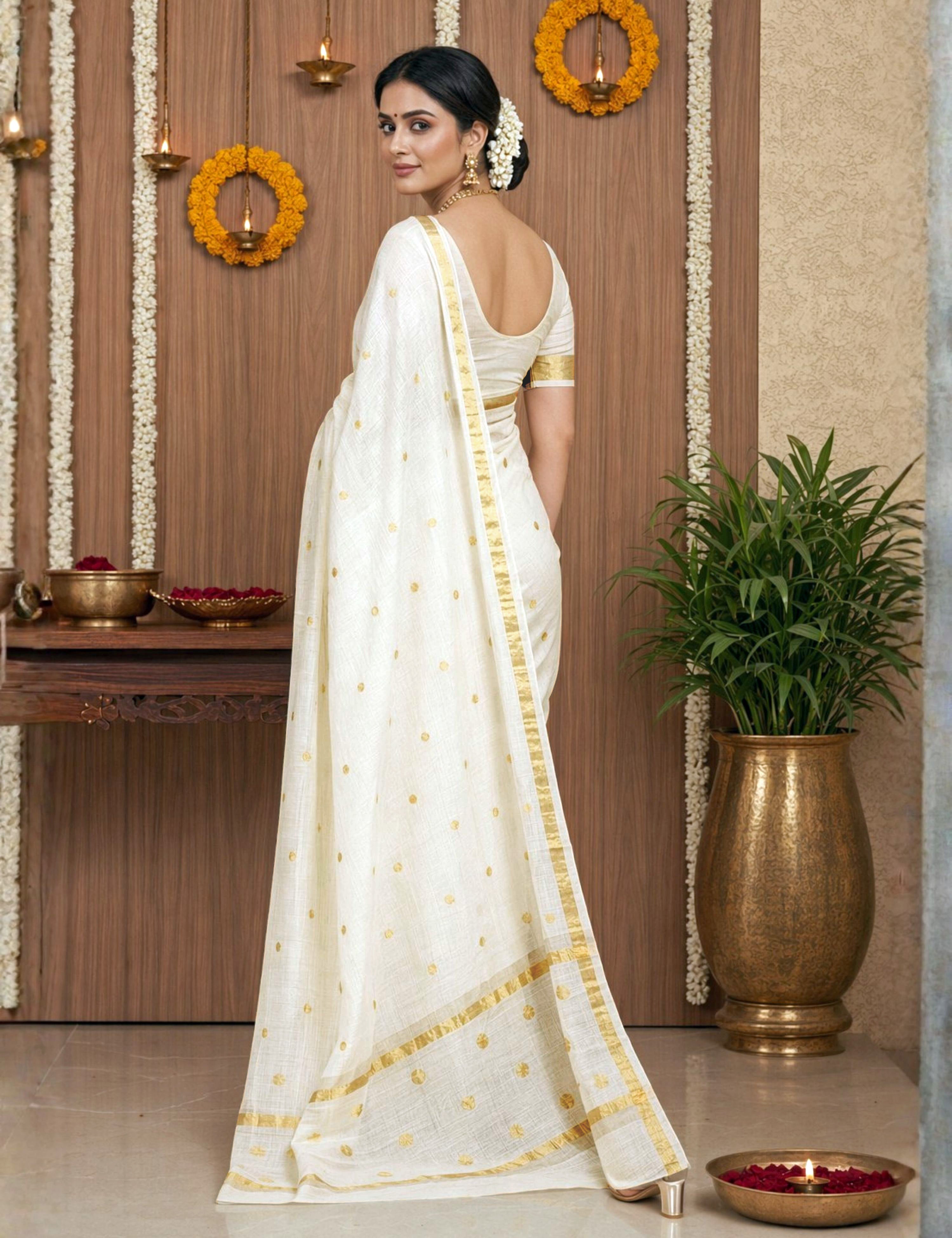 Off White Venkatagiri Saree