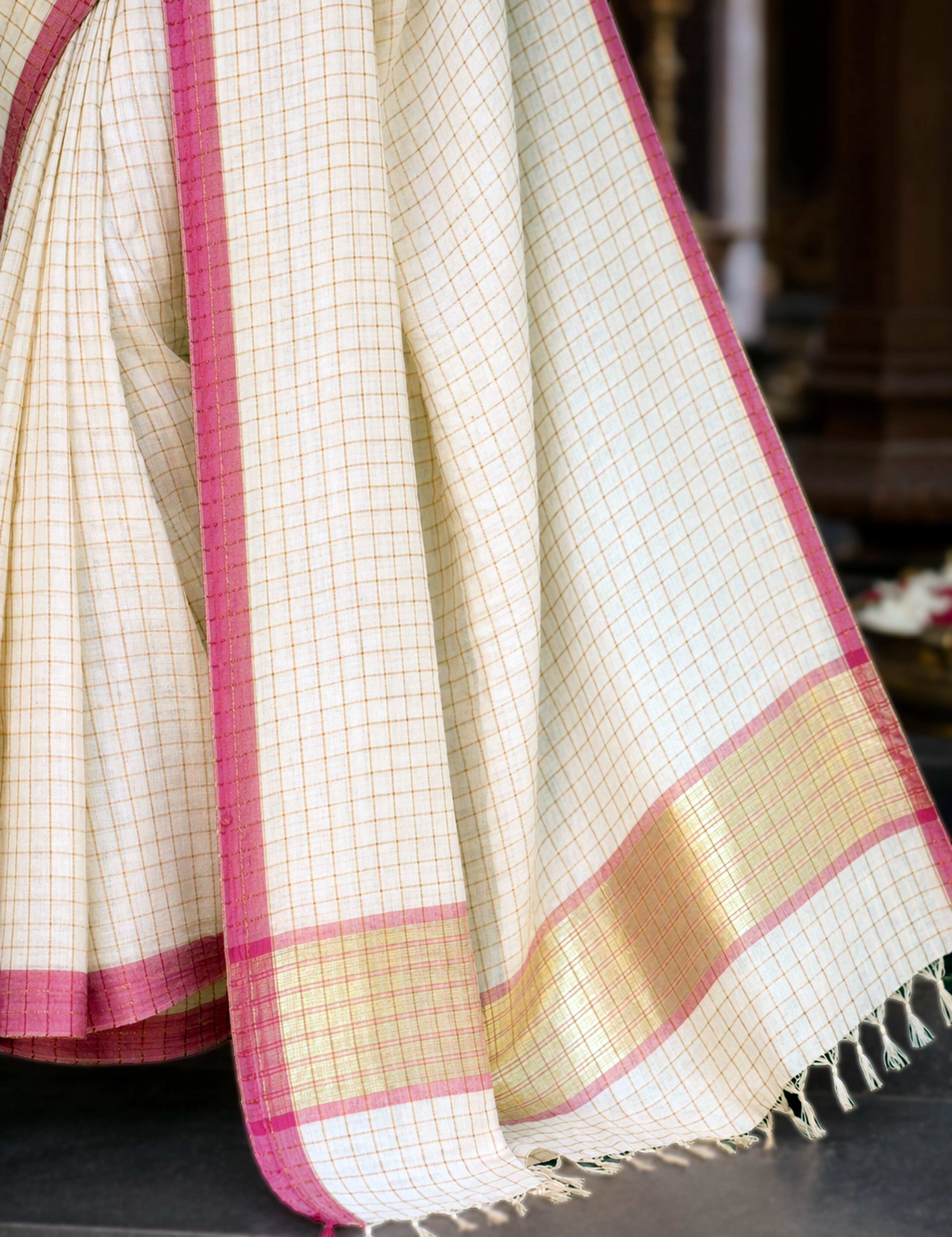 Madras Cream Venkatagiri Saree