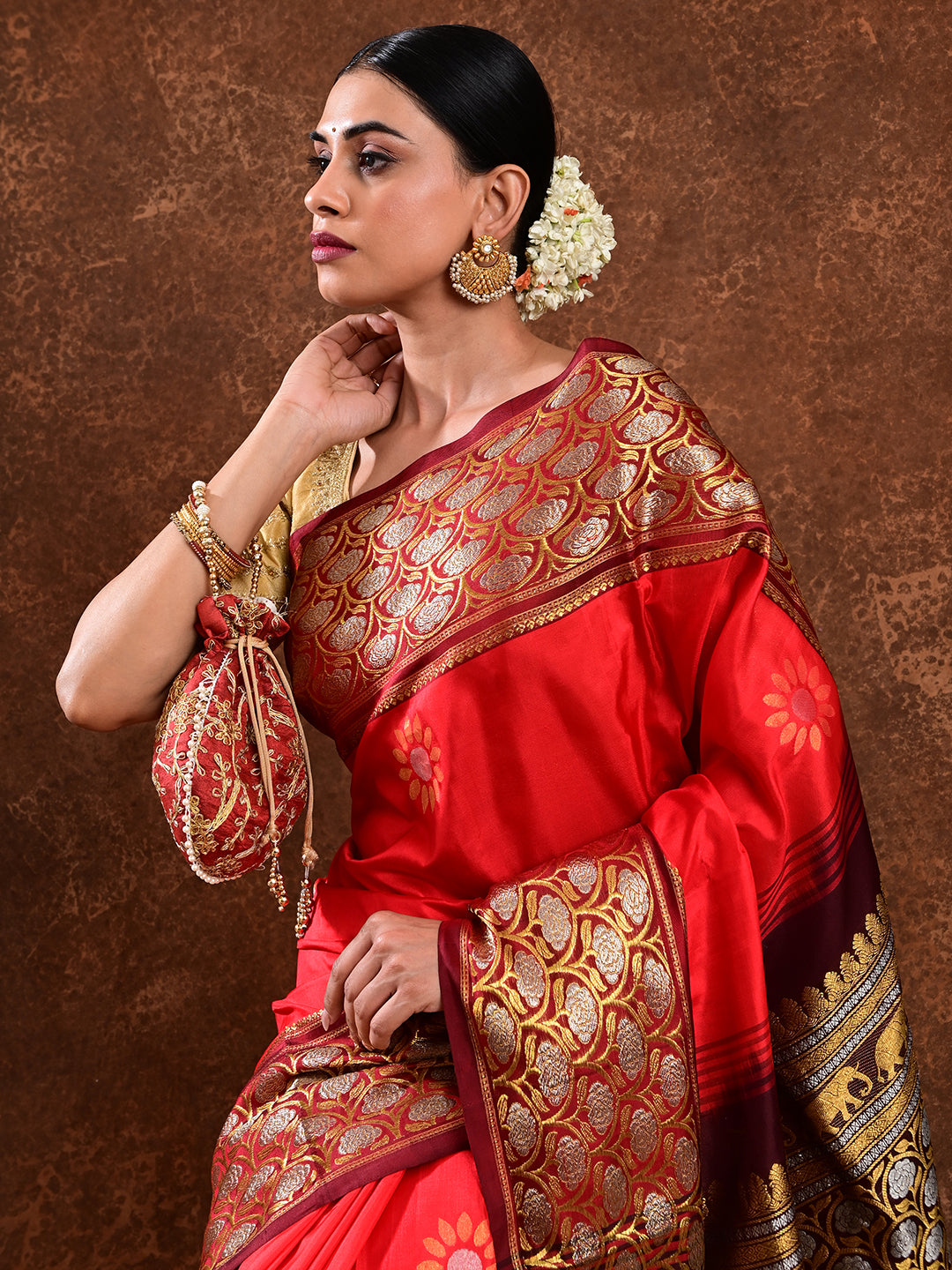 Surya Red Venkatagiri Saree