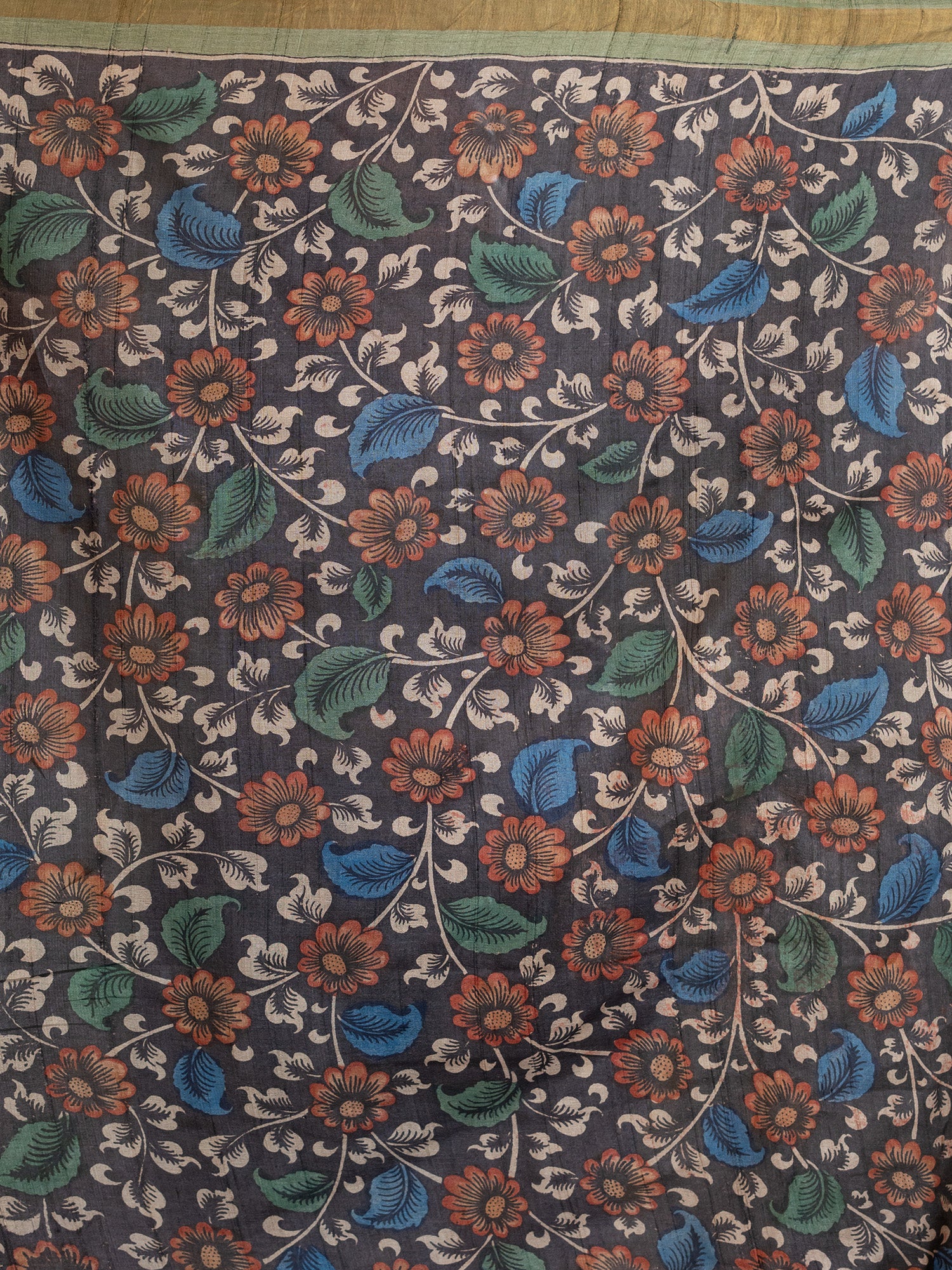 Manjari Light Brown Kalamkari Saree