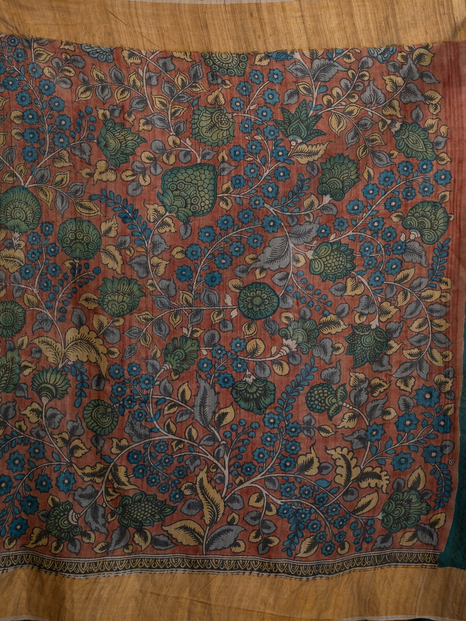 Chitrika Burnt Orange Kalamkari Saree