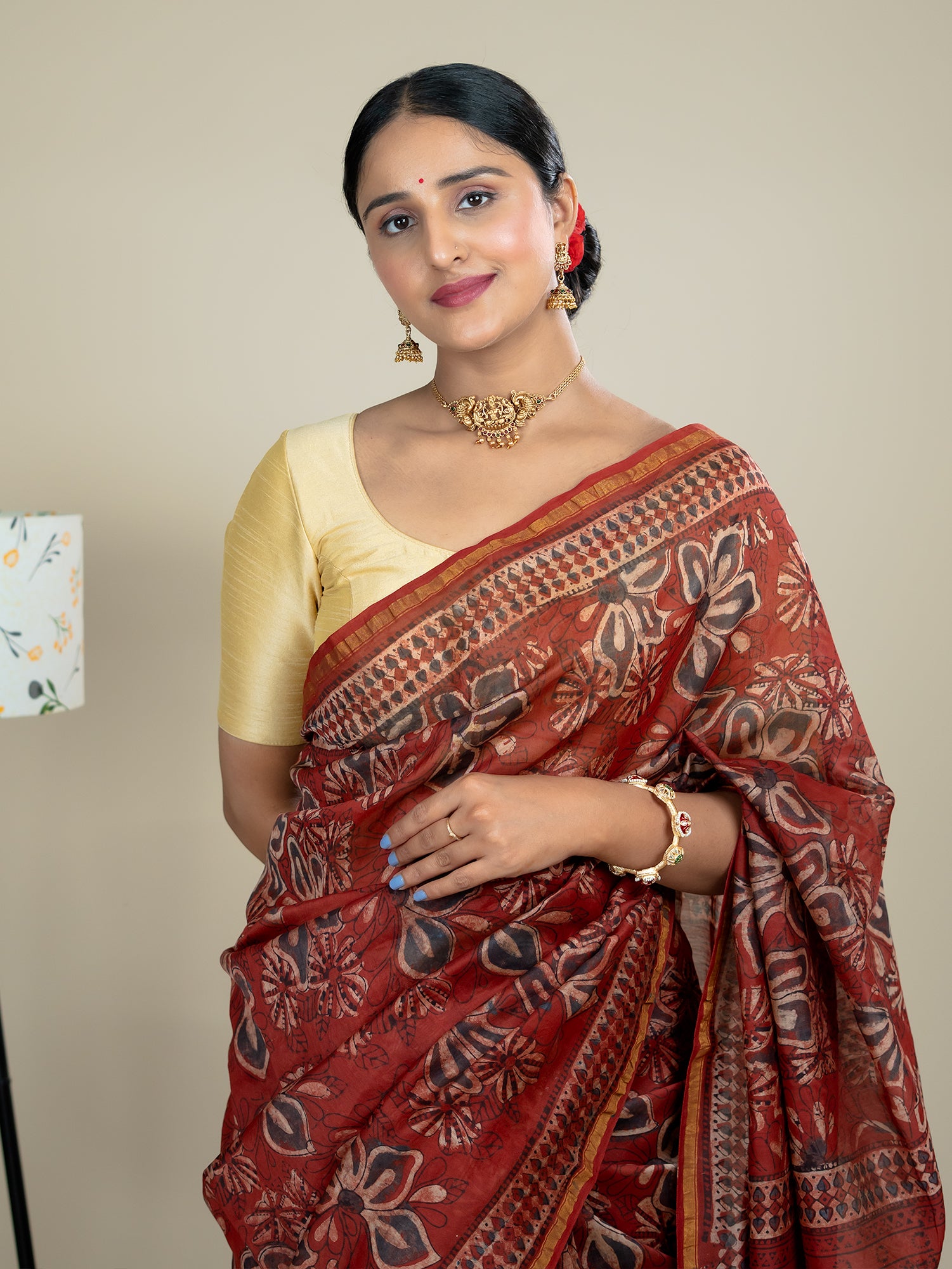 Raktika  Red Ajrakh Saree