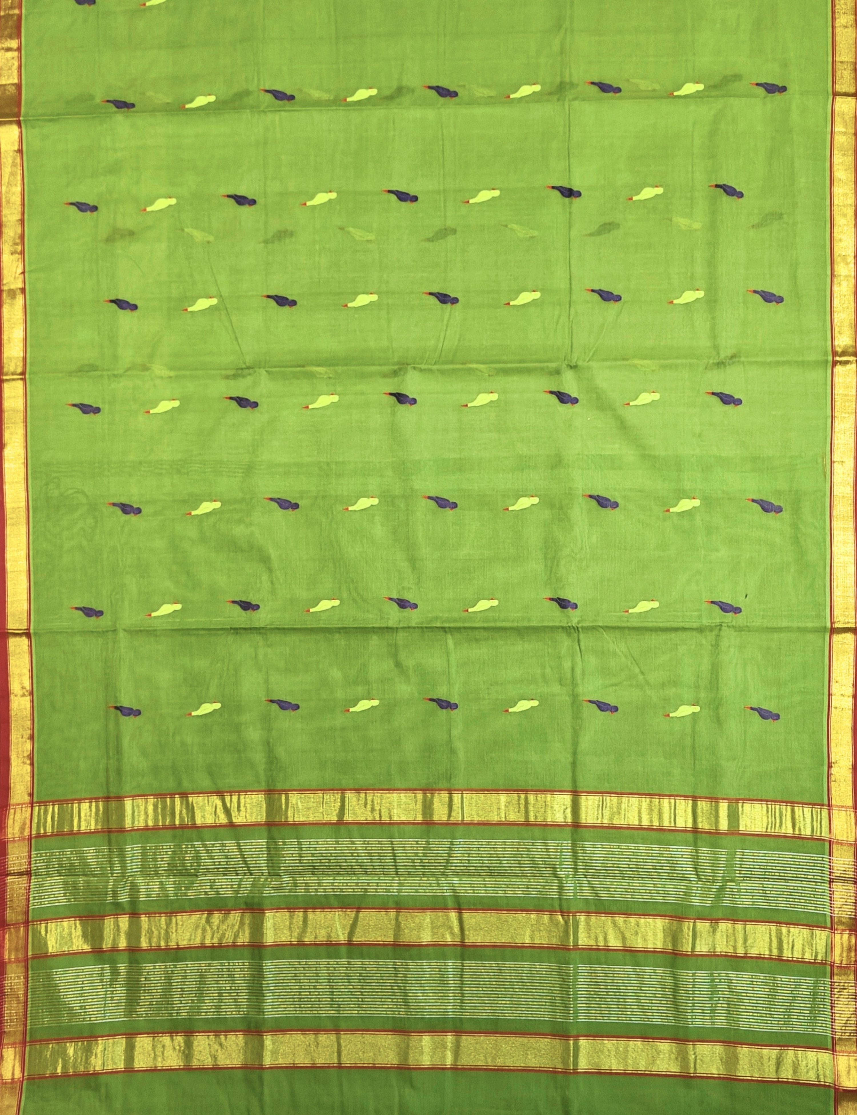 Tota Limegreen Venkatagiri Saree