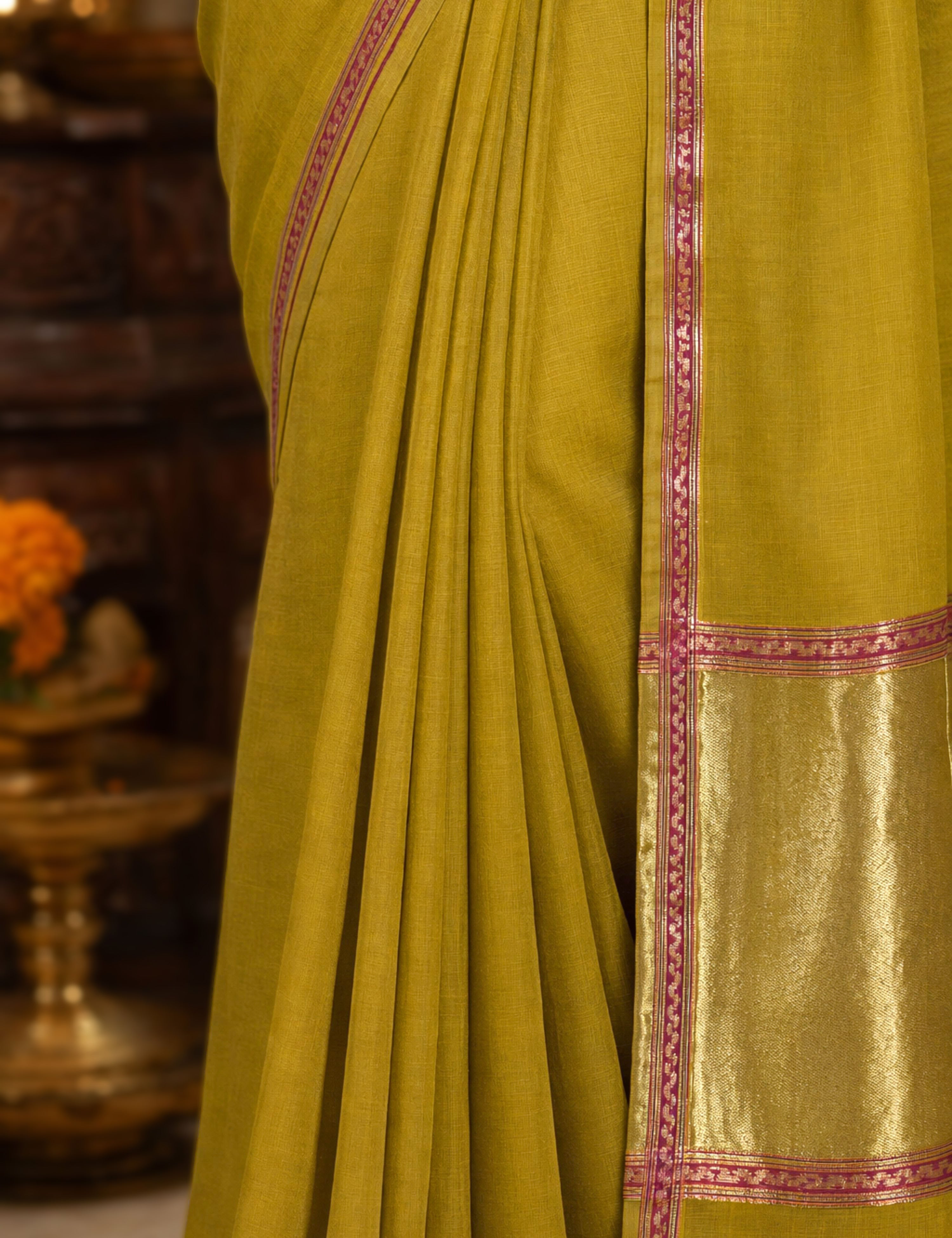 Muthukodi Limegreen Venkatagiri Saree