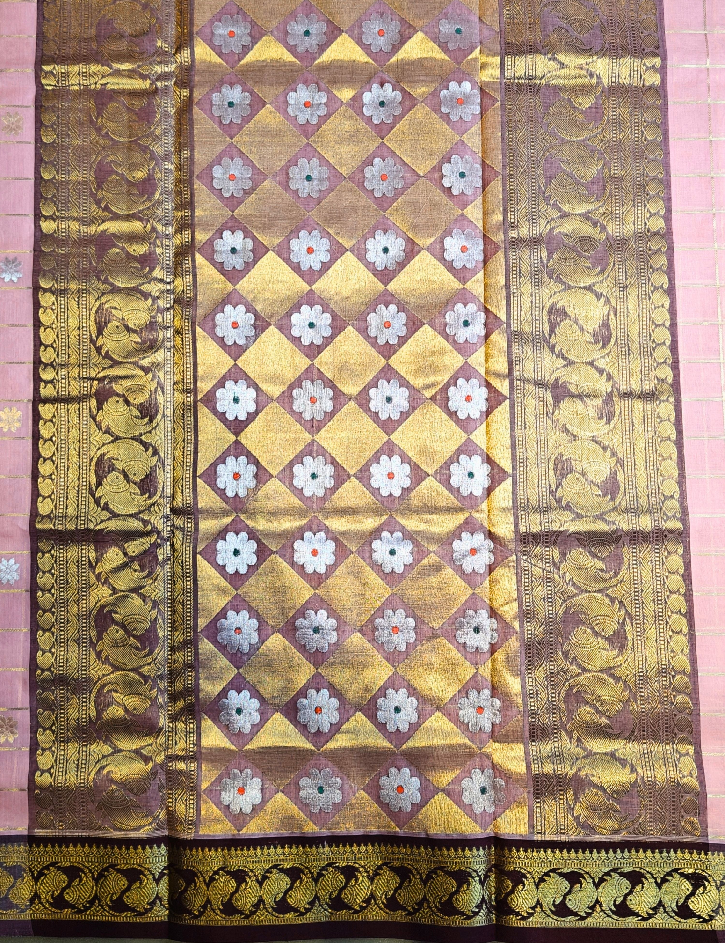Phool Pink Venkatagiri Saree