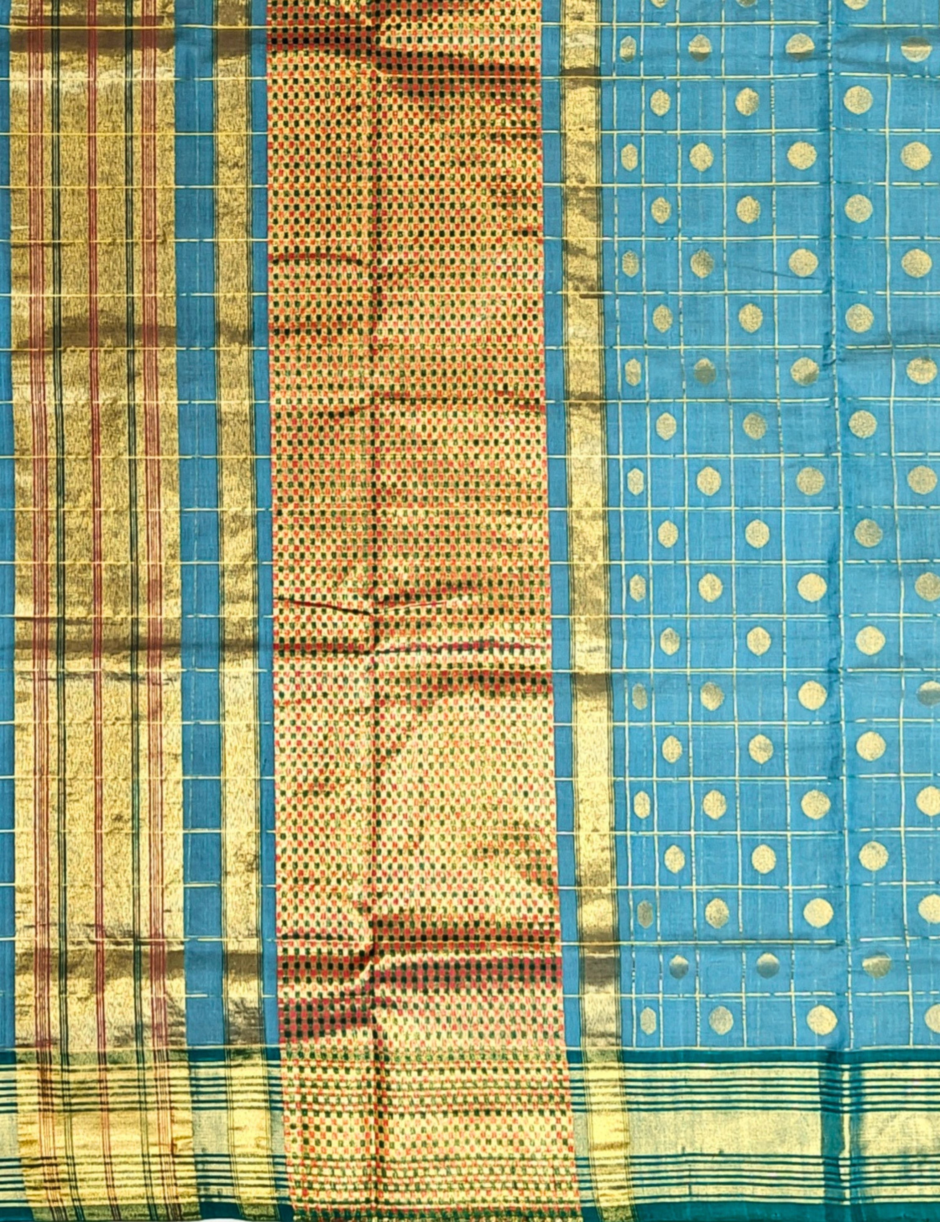 Popat Sea-Green Venkatagiri Jamdani Saree