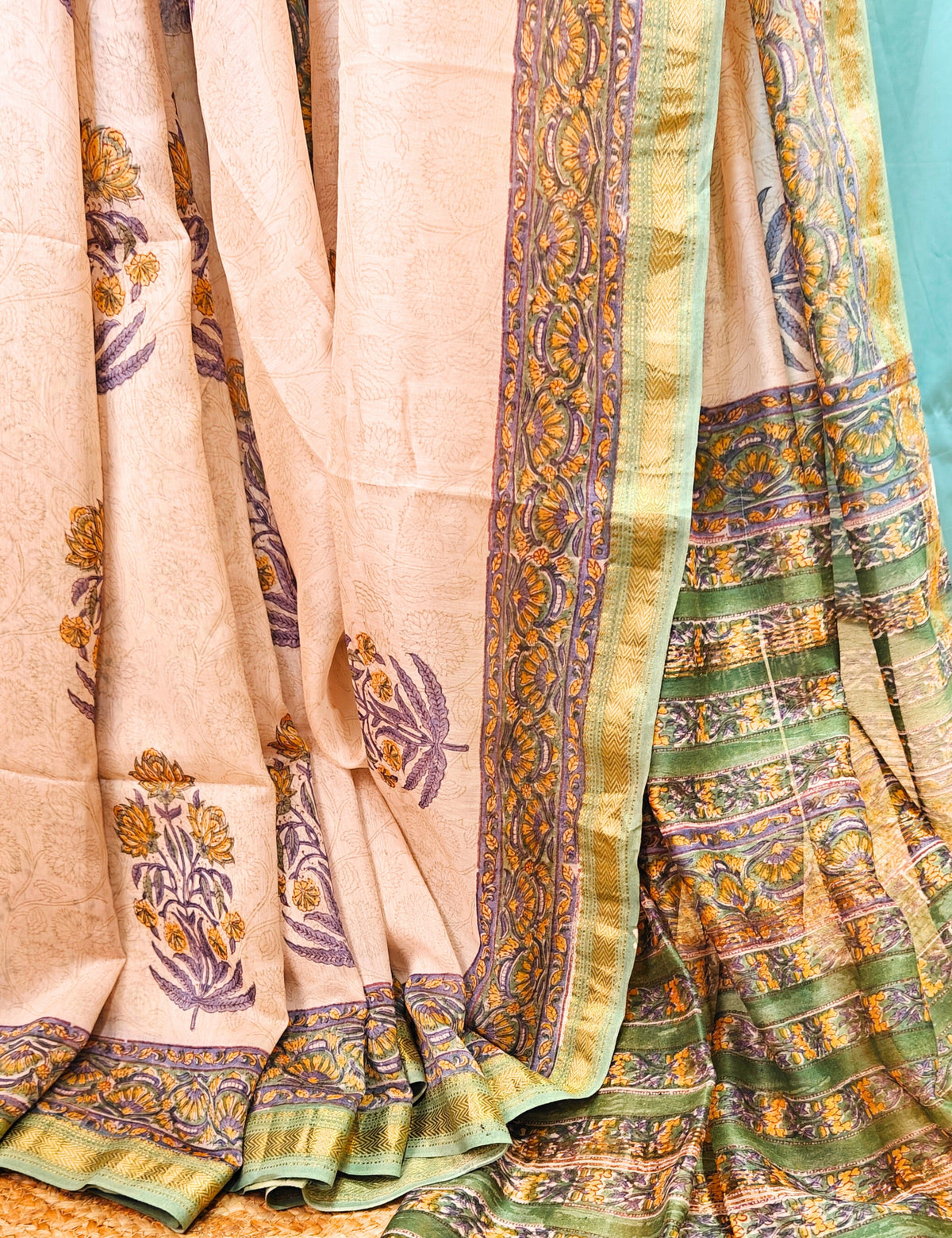 Mudhrita Multicolored Bagru Saree