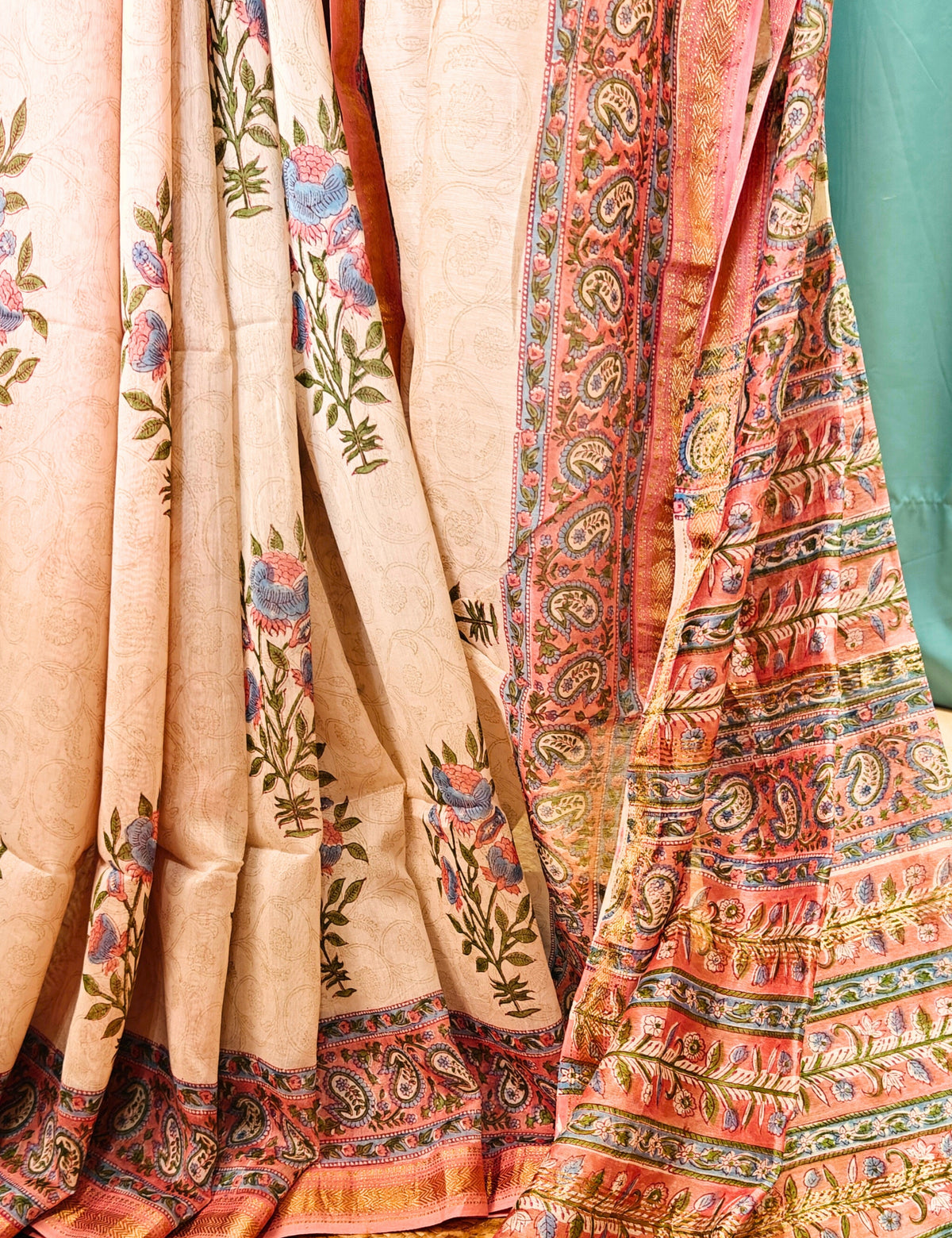 Mudhrita Multicolored Bagru Saree