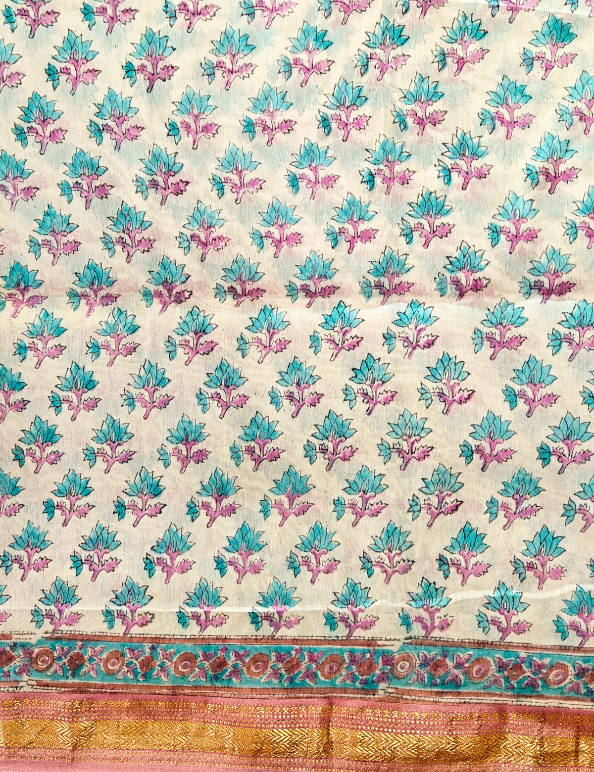 Mudhrita Multicolored Bagru Saree