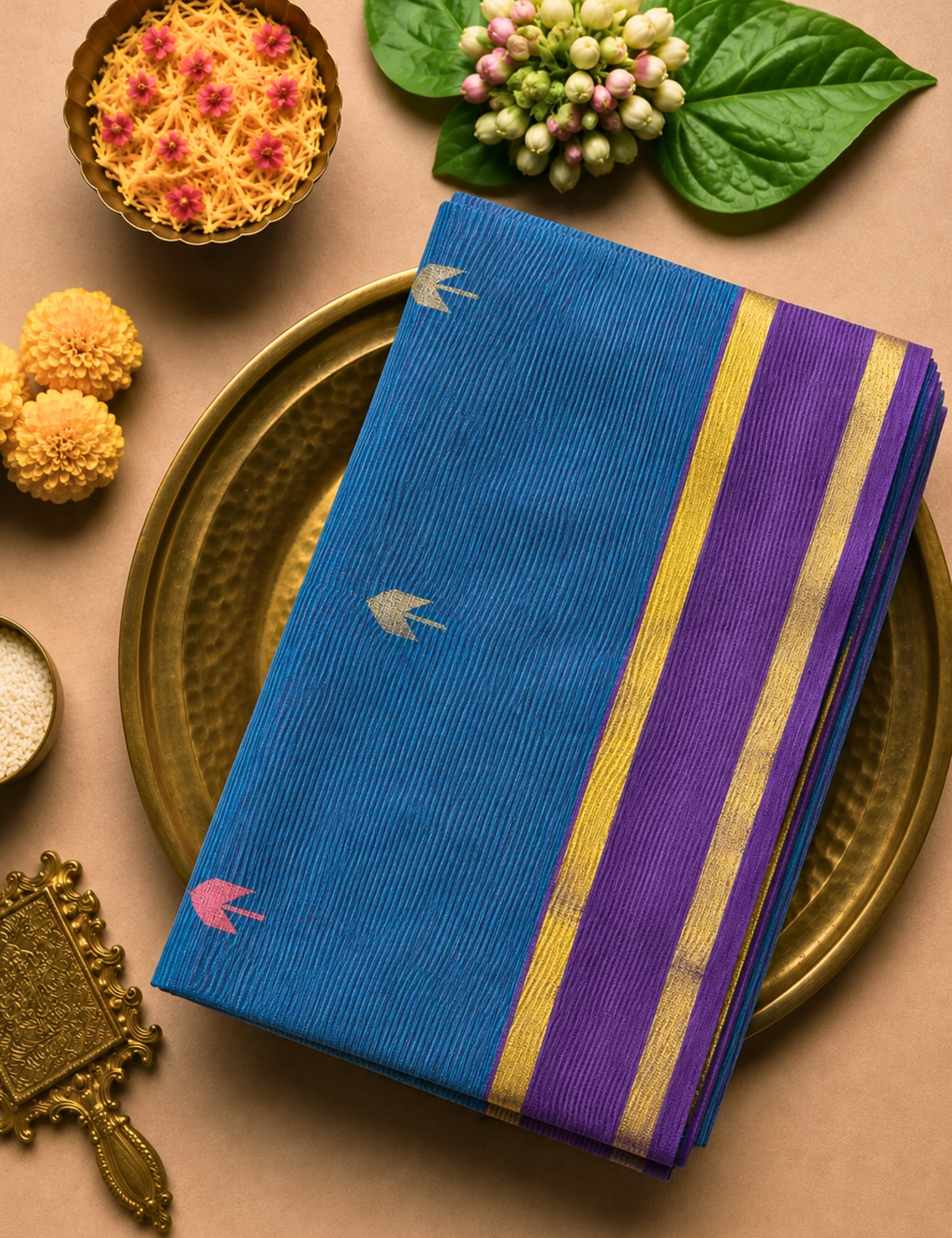 Durva Blue Venkatagiri Saree