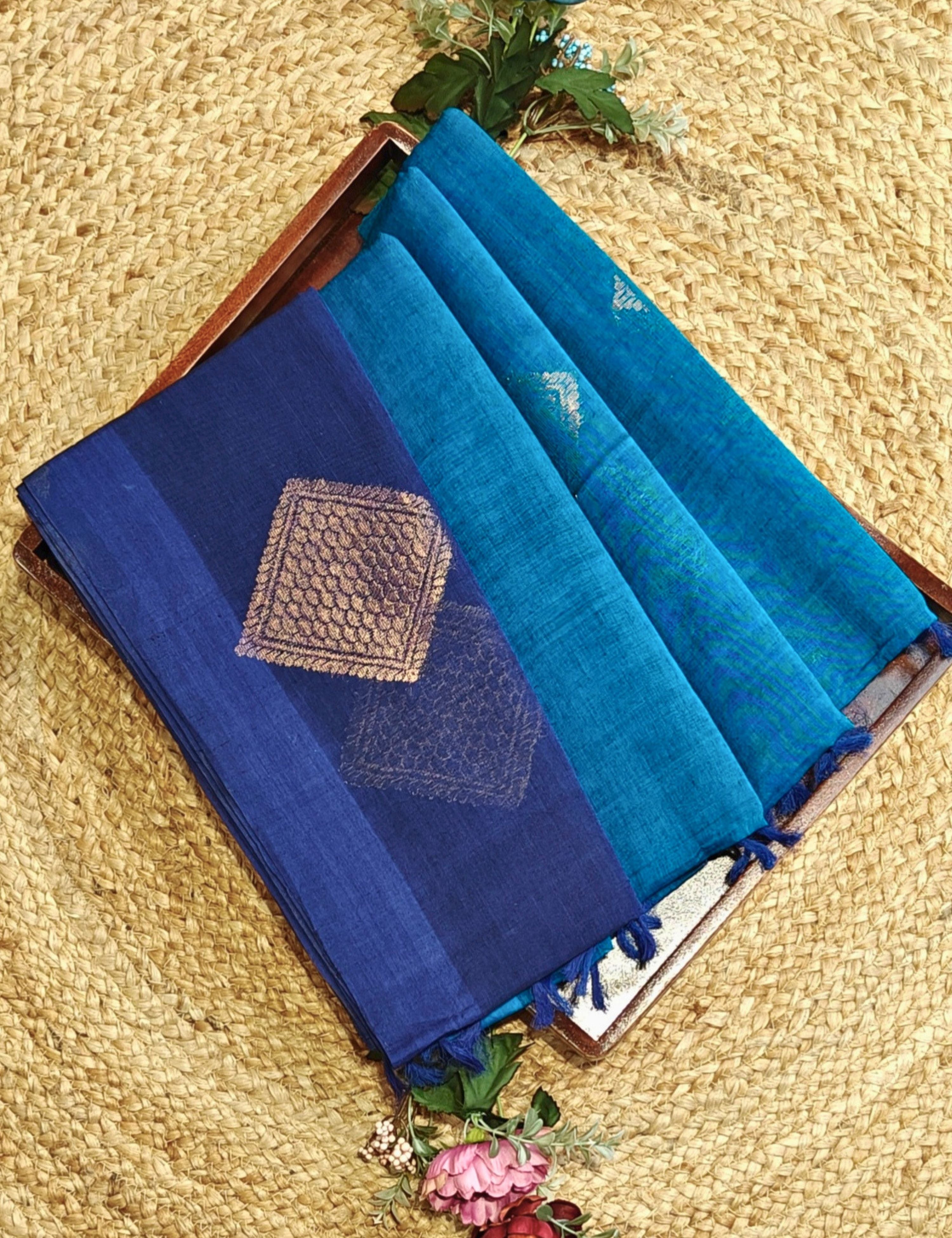 Blue Negamam Cotton Saree