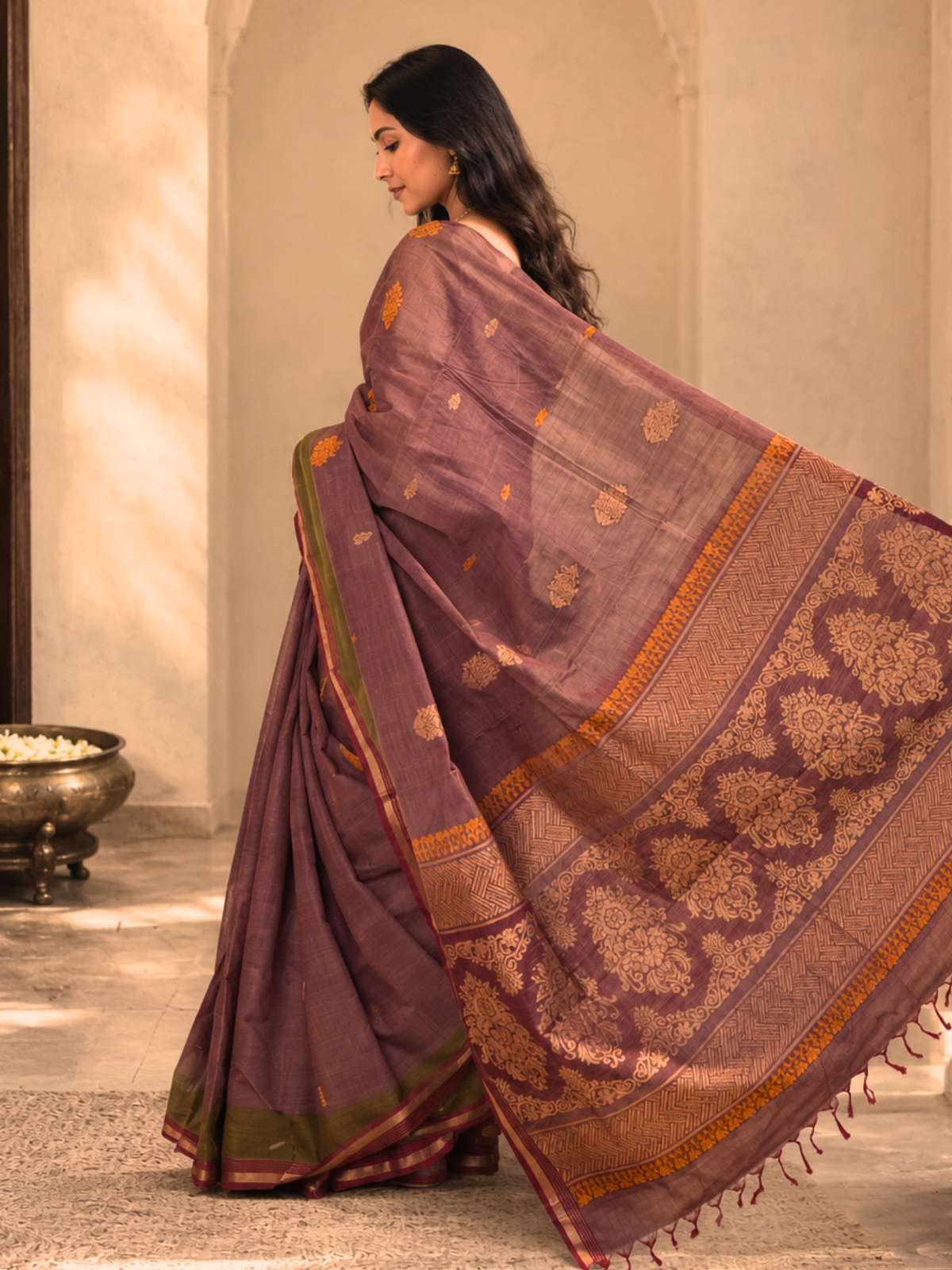 Magenta Negamam Cotton Saree