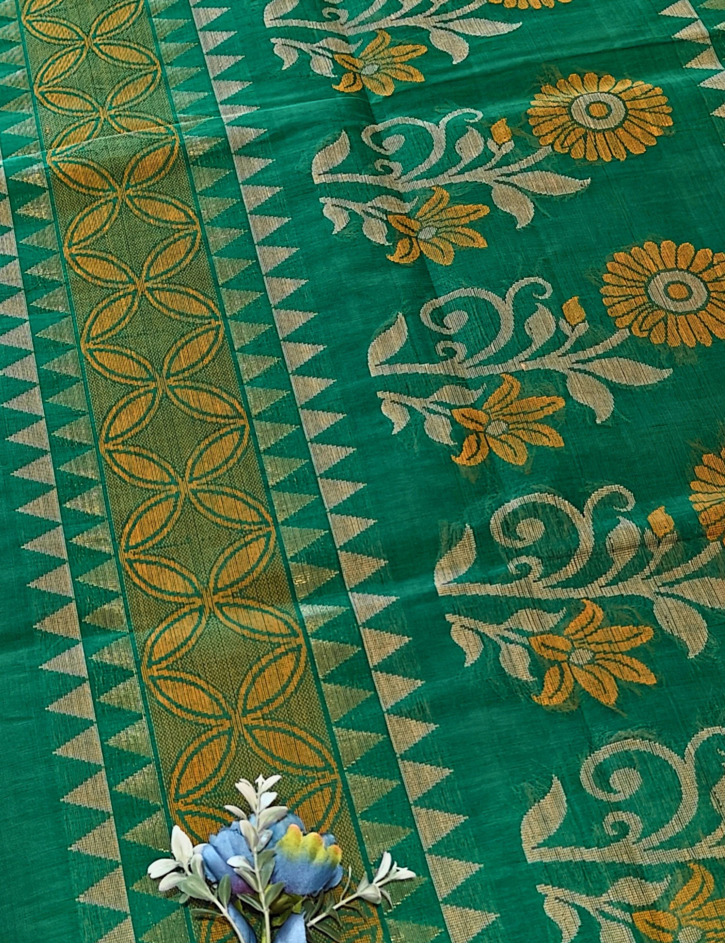 Teal Negamam Cotton Saree