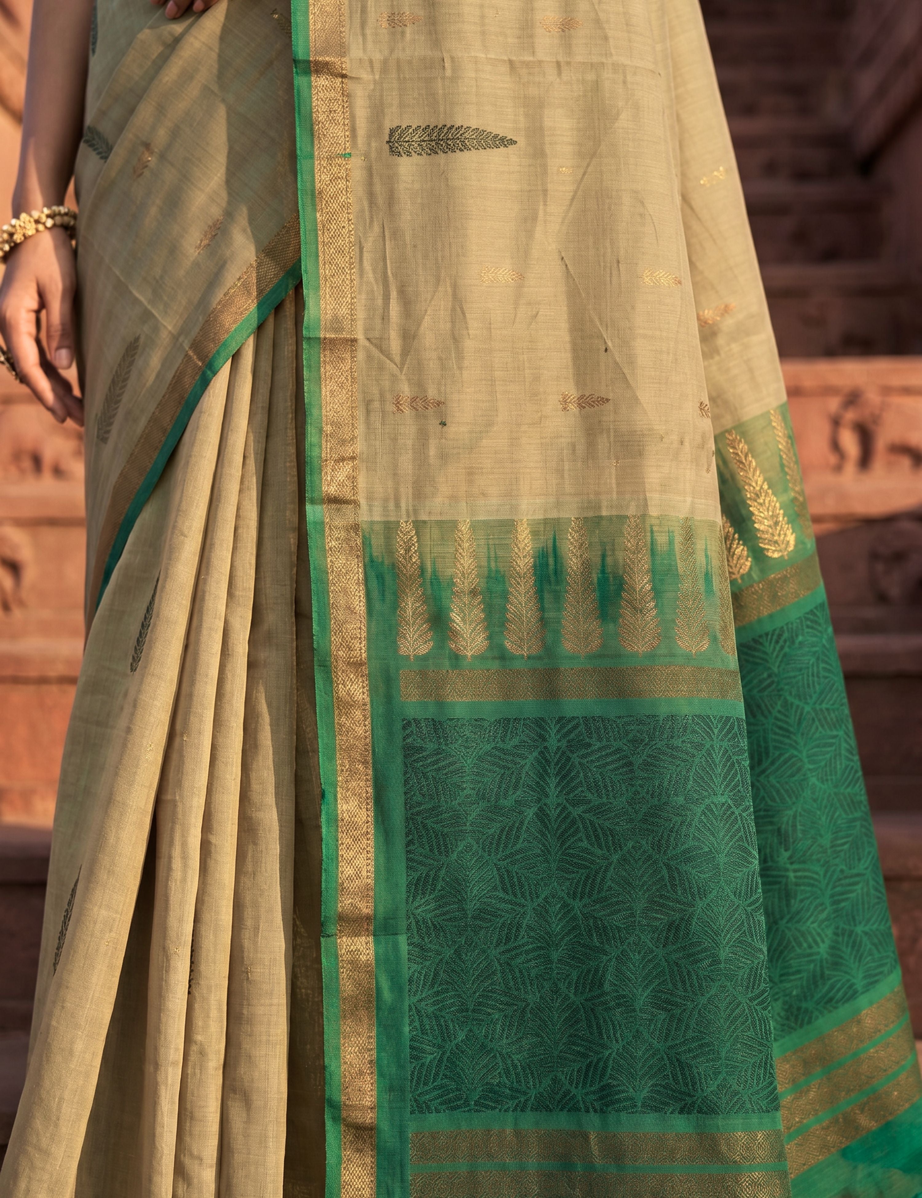 Khaki Negamam Cotton Saree
