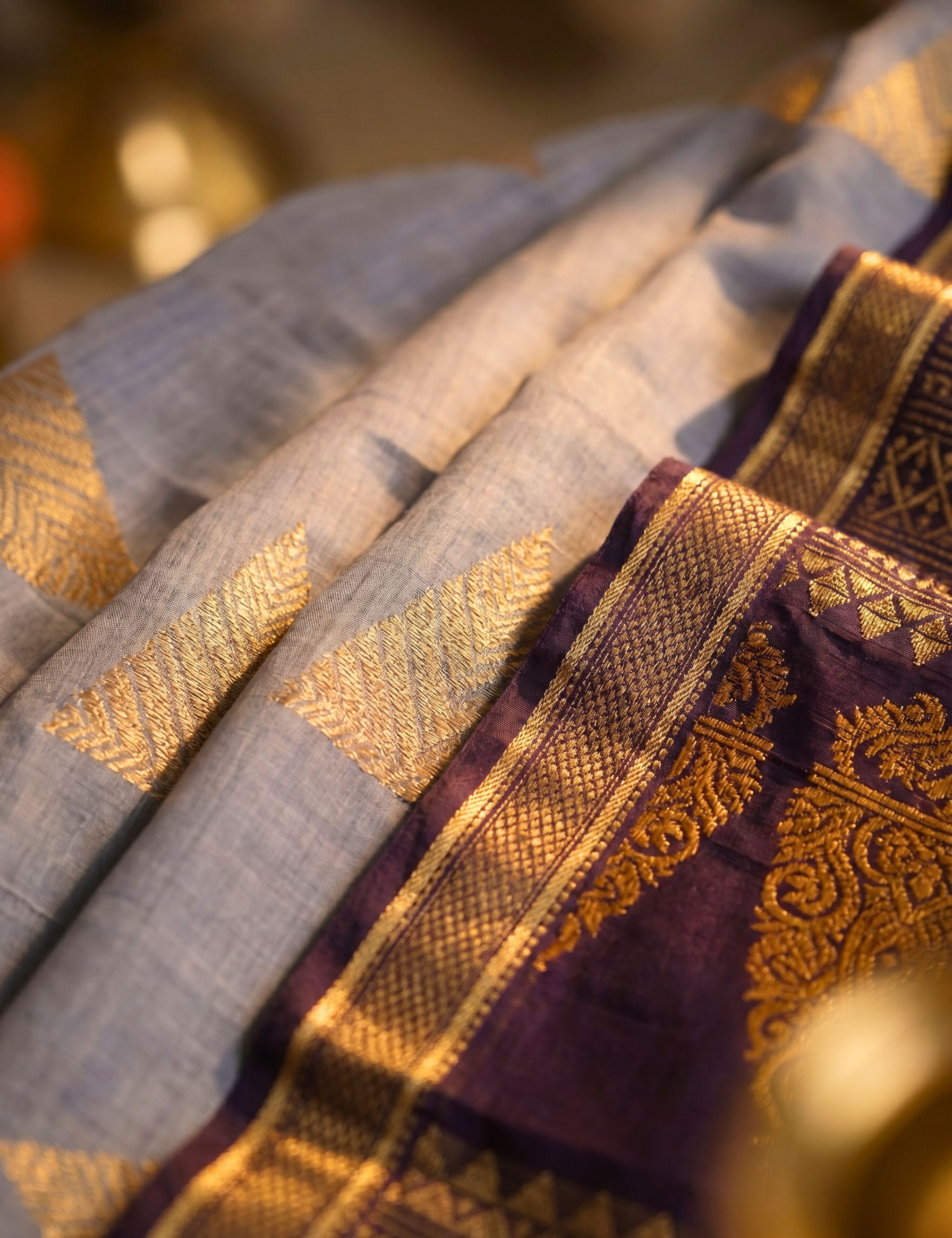 Lavender Negamam Cotton Saree