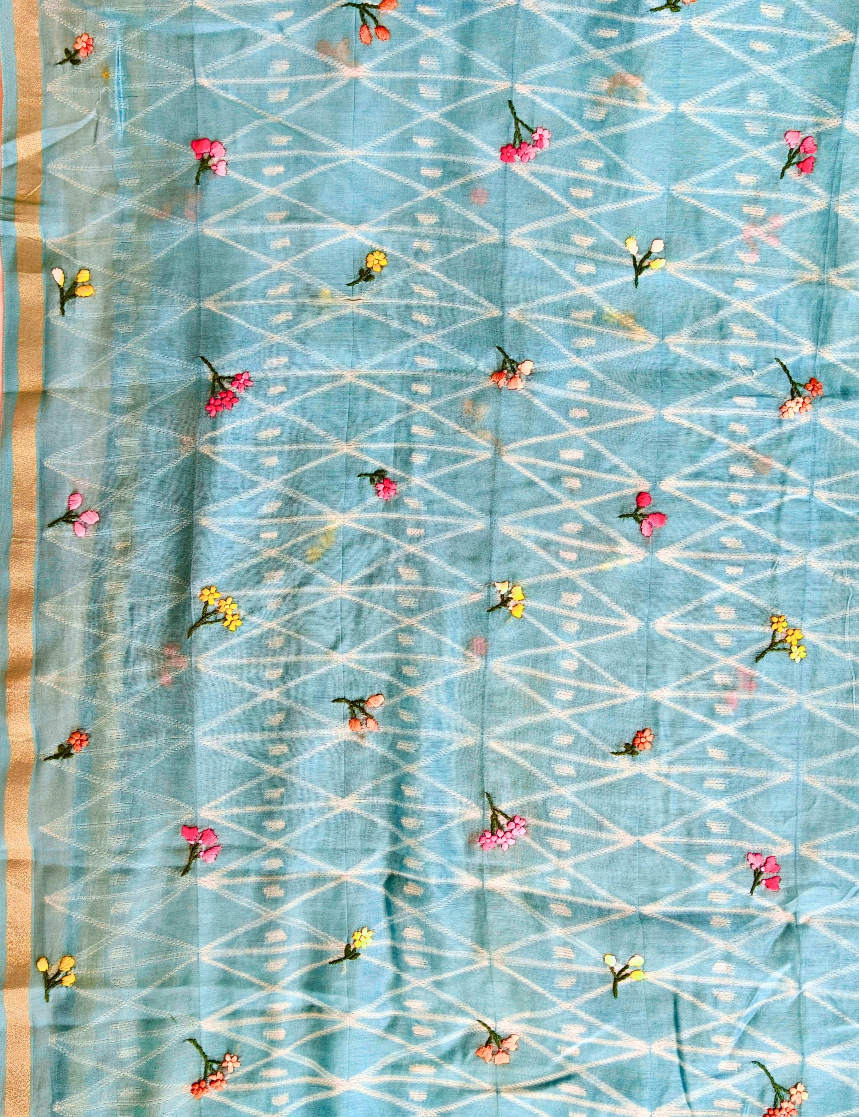 Bagicha Blue Shibori Saree