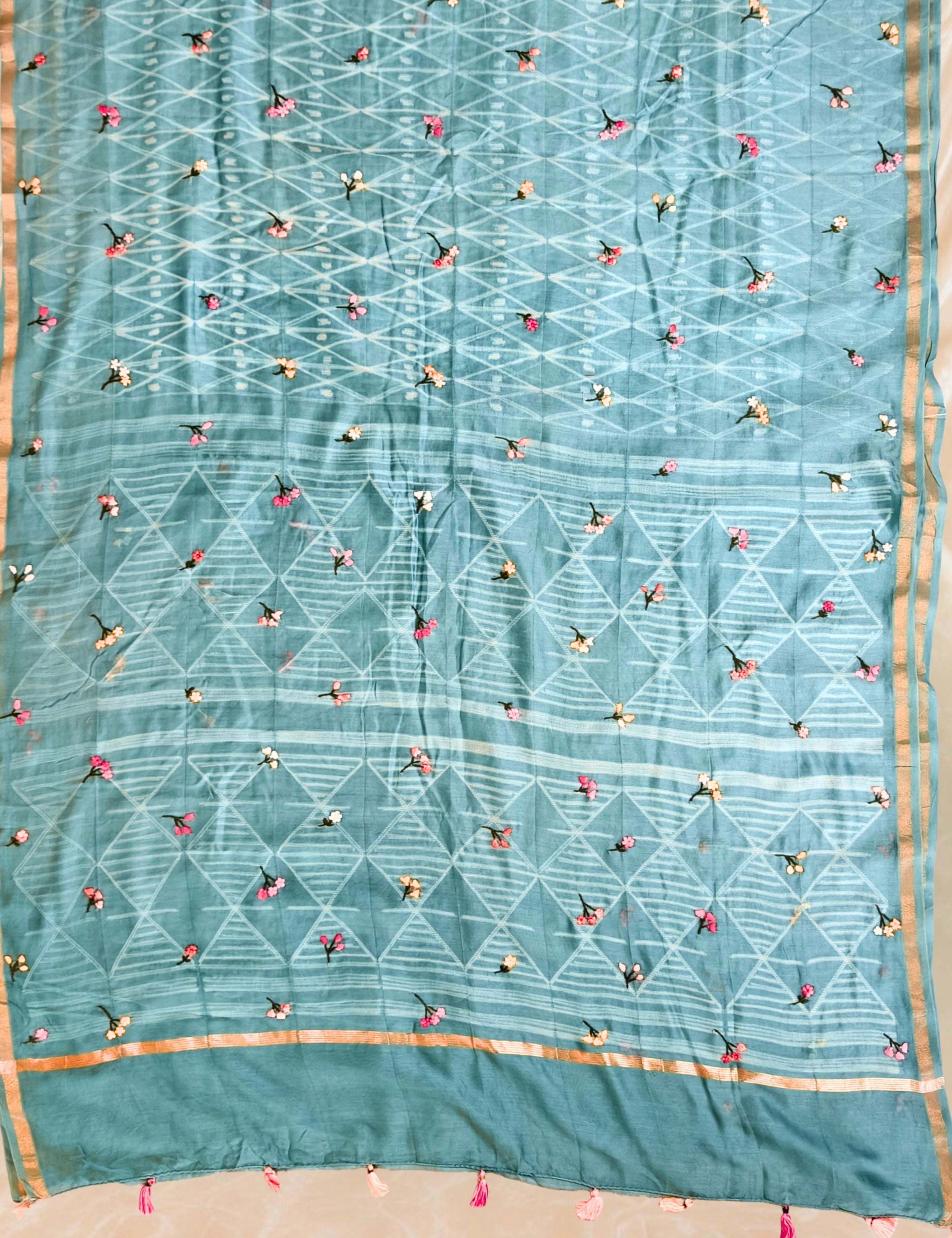 Bagicha Blue Shibori Saree
