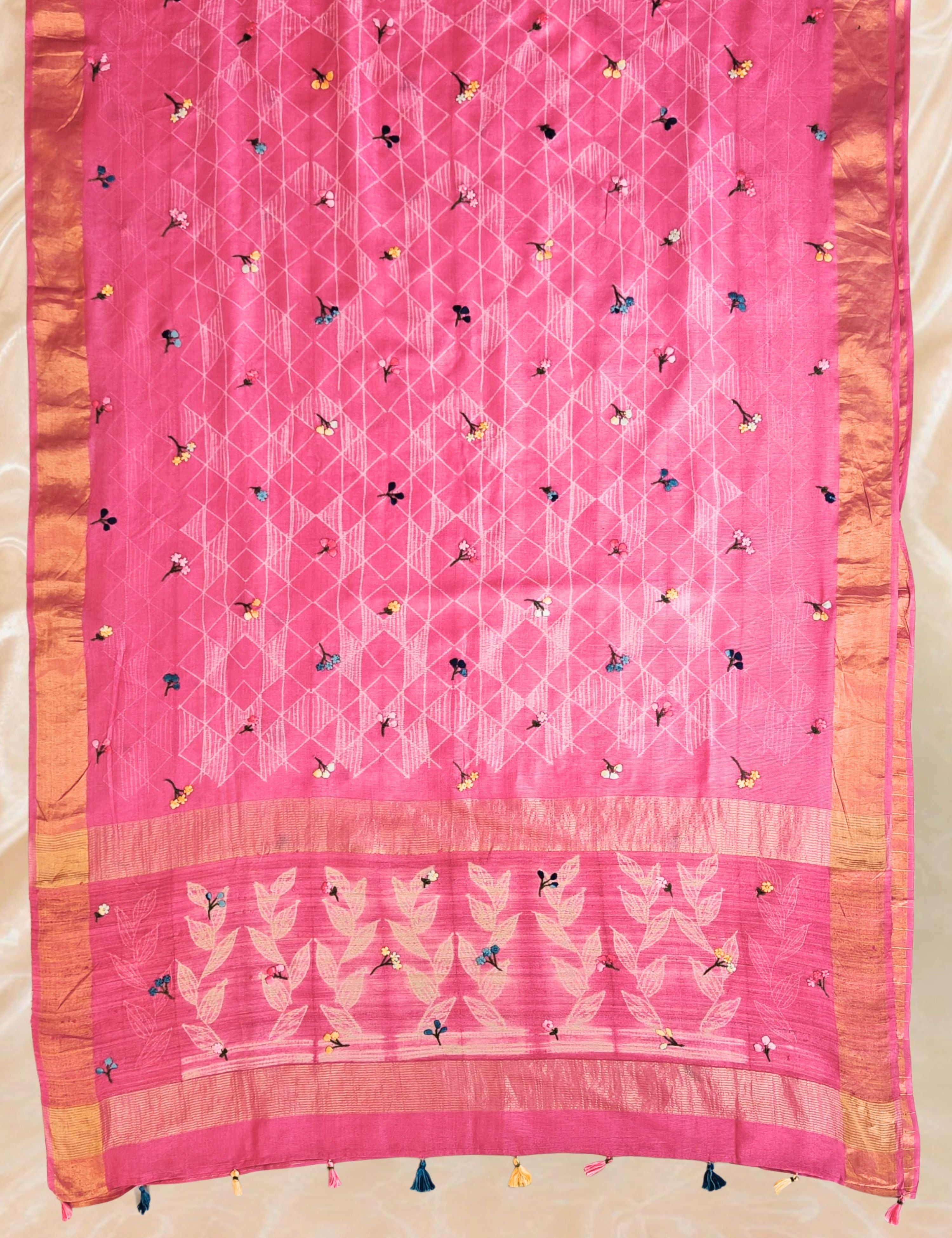 Guldasta Mauve Shibori with Embroidery Saree