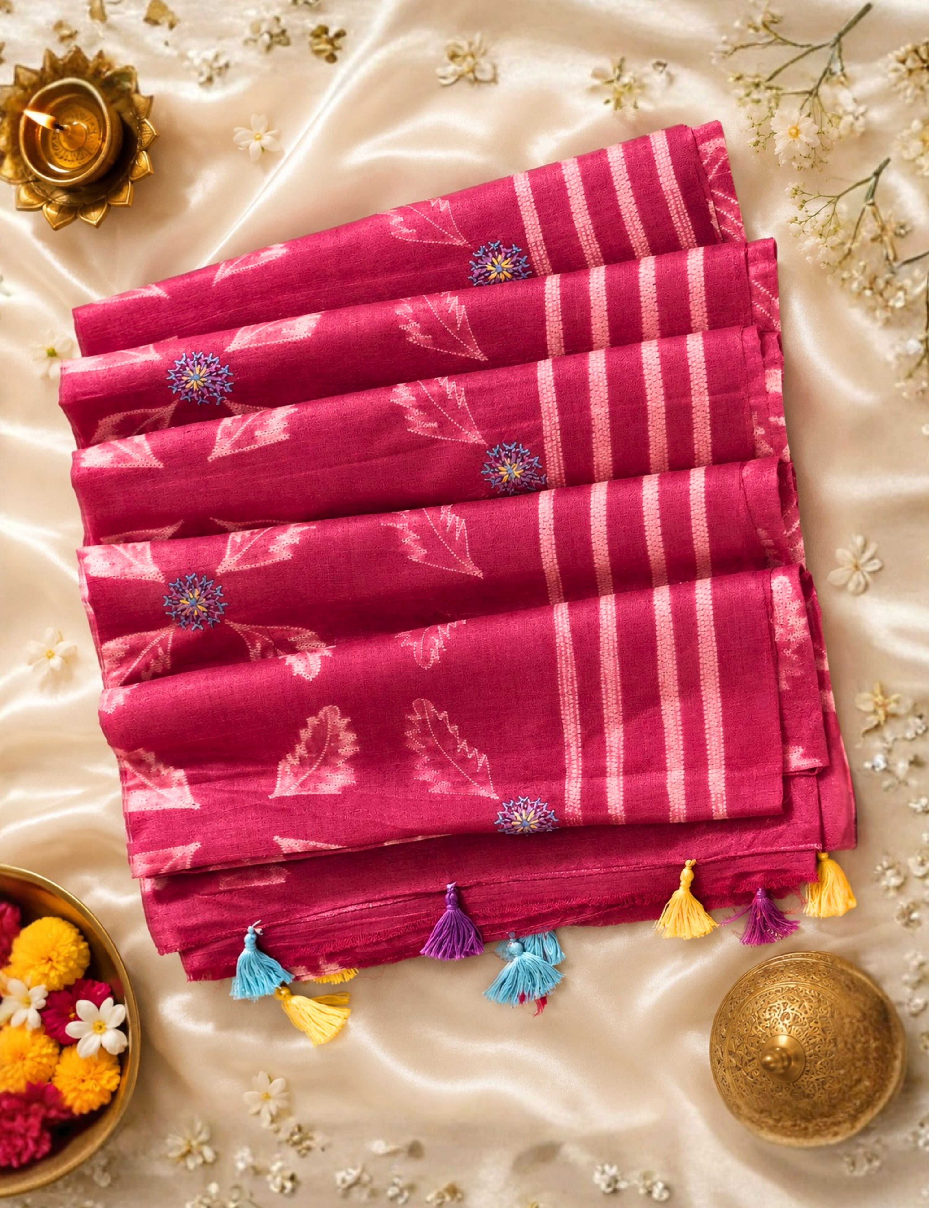 Singhaparni Dusty-Pink Shibori with Embroidery Saree
