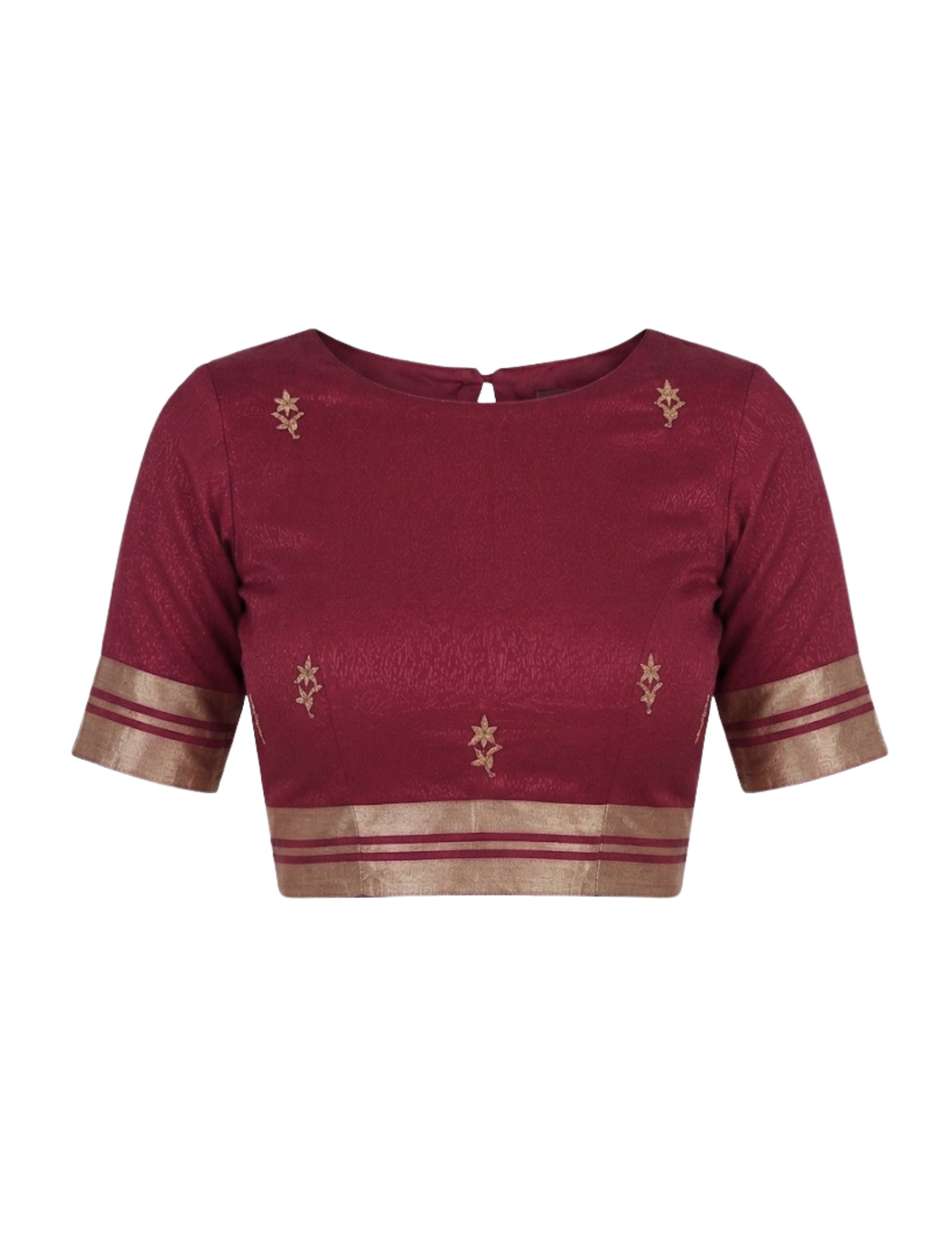 Gulab Maroon Venkatagiri Jamdani & Gota Patti Saree