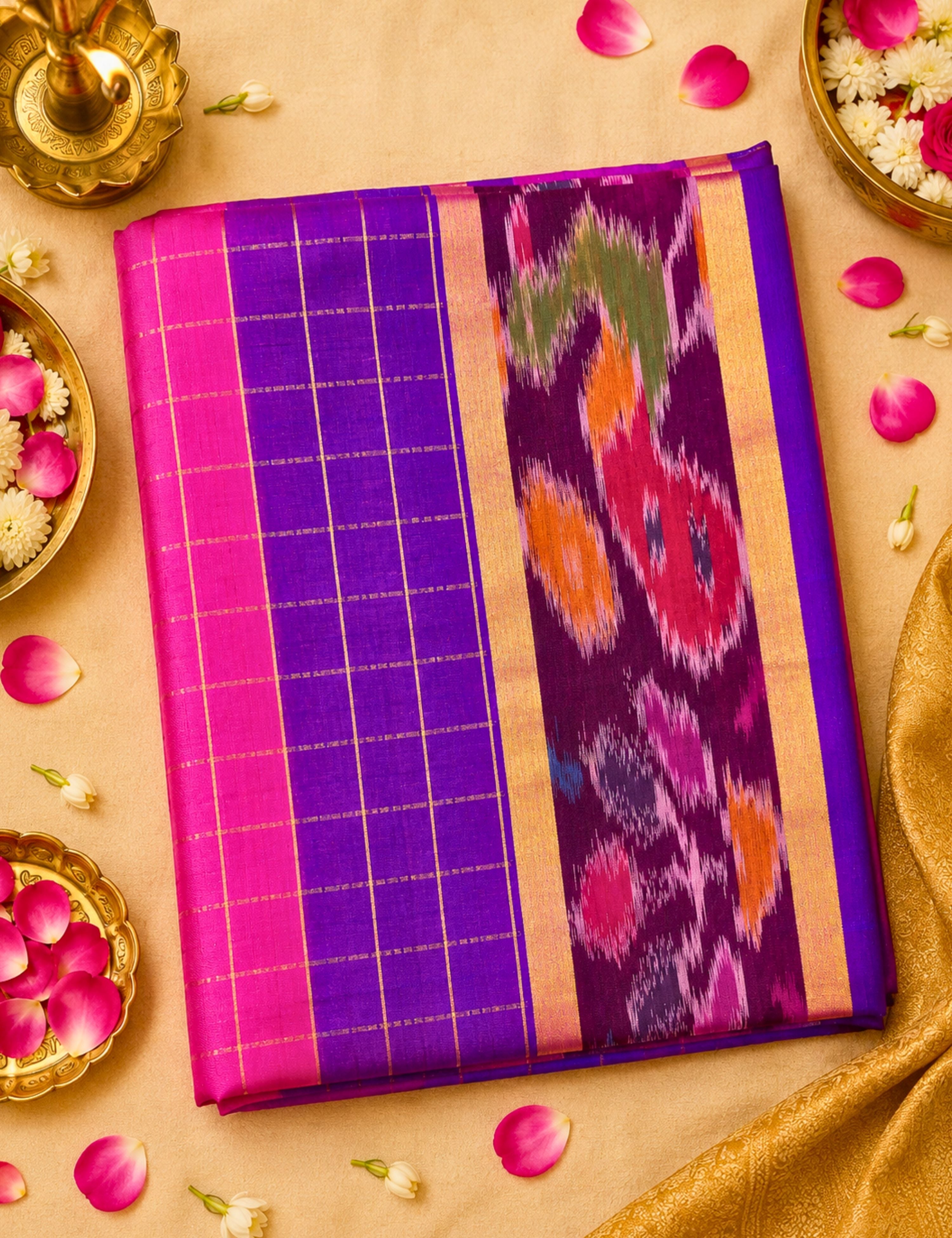 Fuchsia Venkatagiri Saree