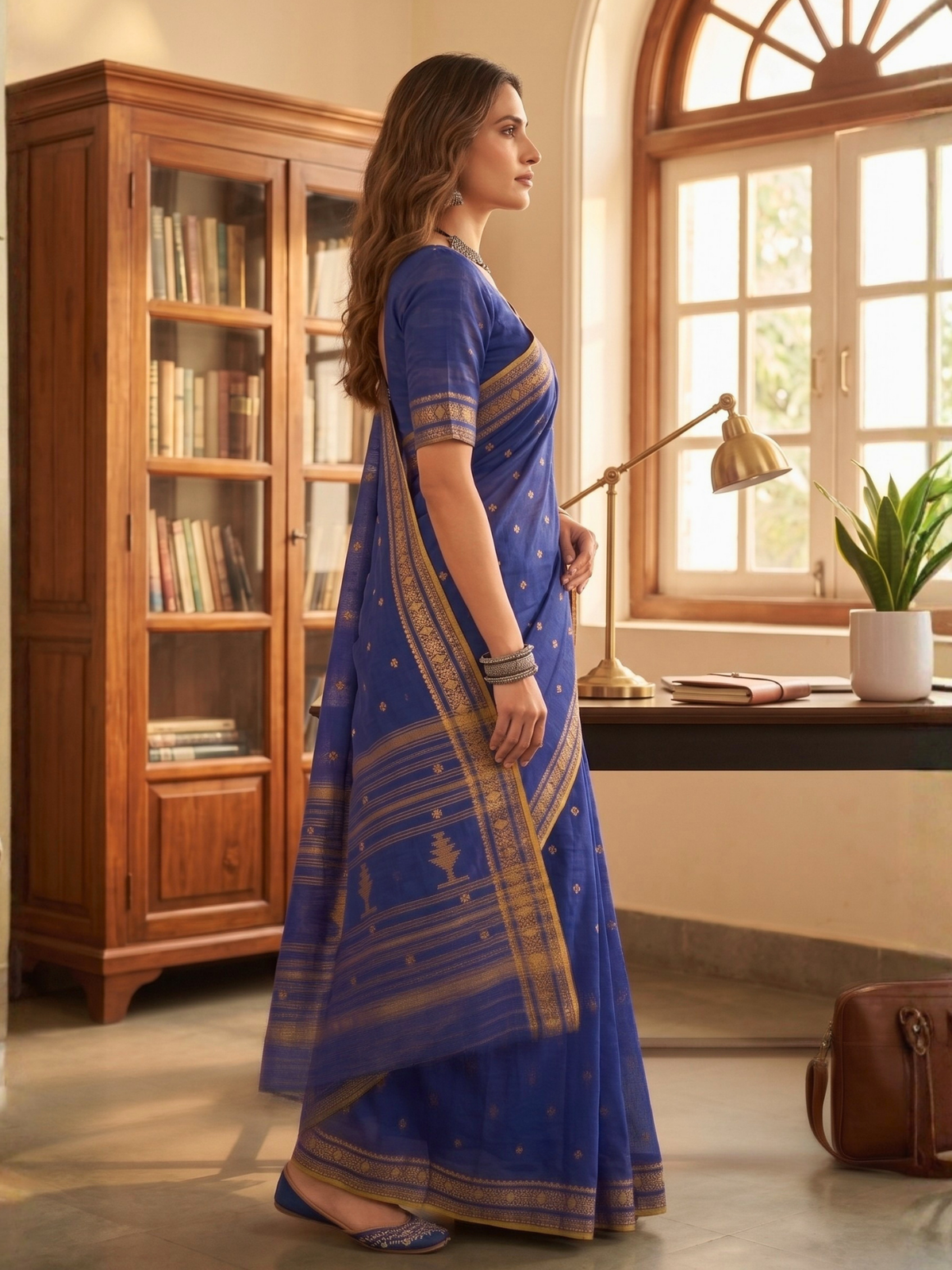 Meena Purple Dhaniakhali Saree