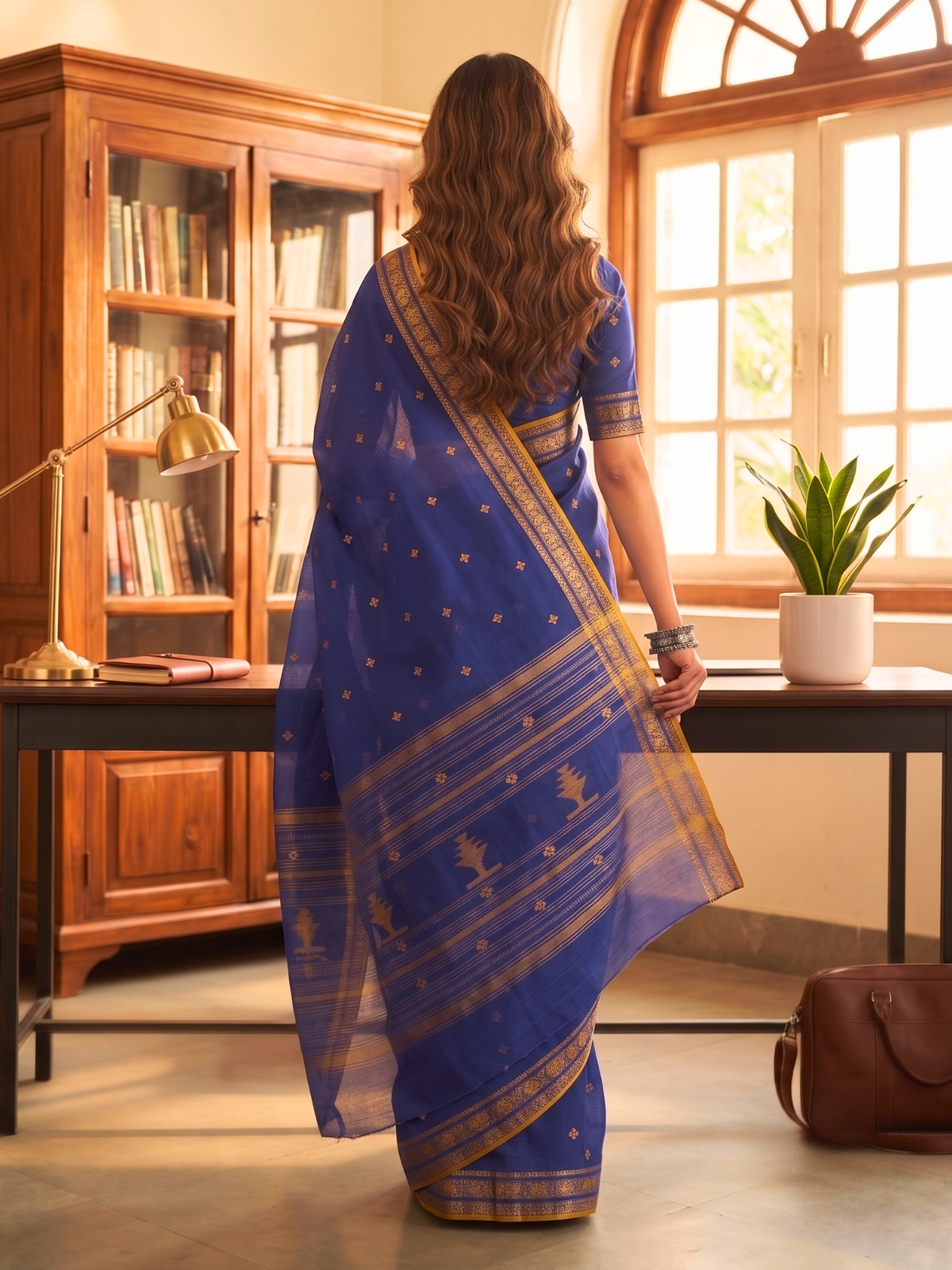 Meena Purple Dhaniakhali Saree
