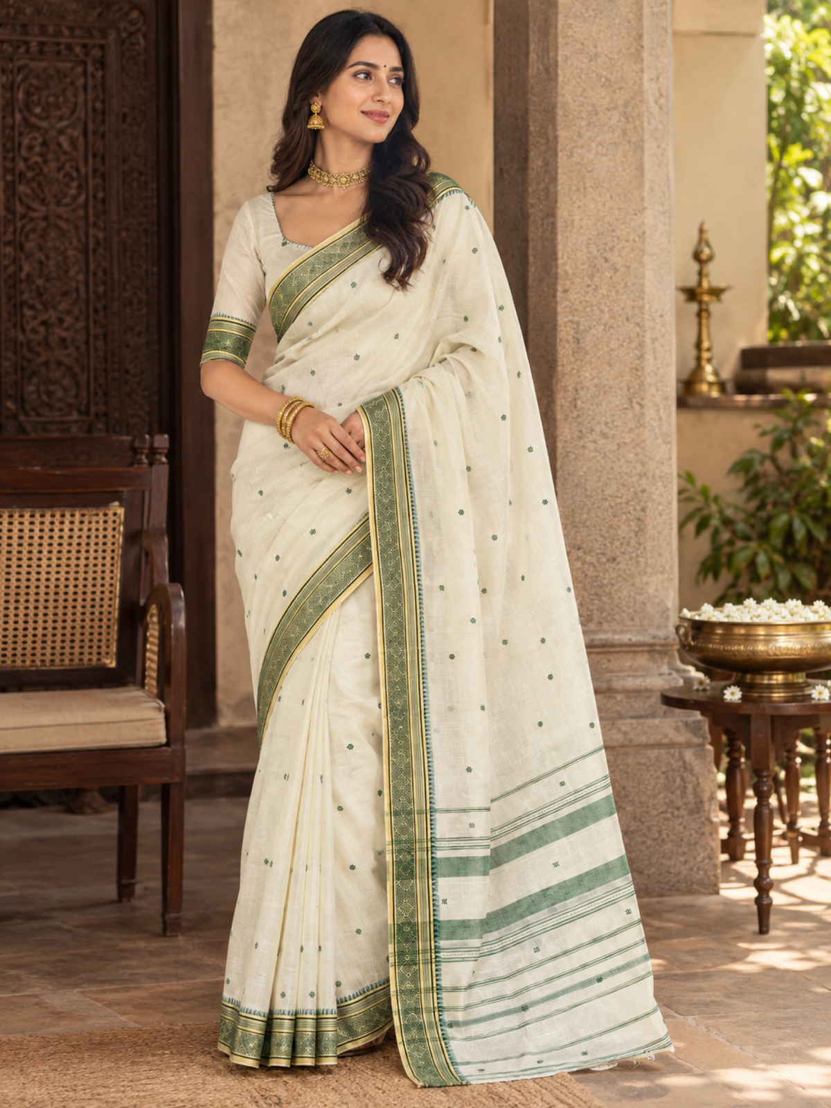 Sundara Green Dhaniakhali Saree