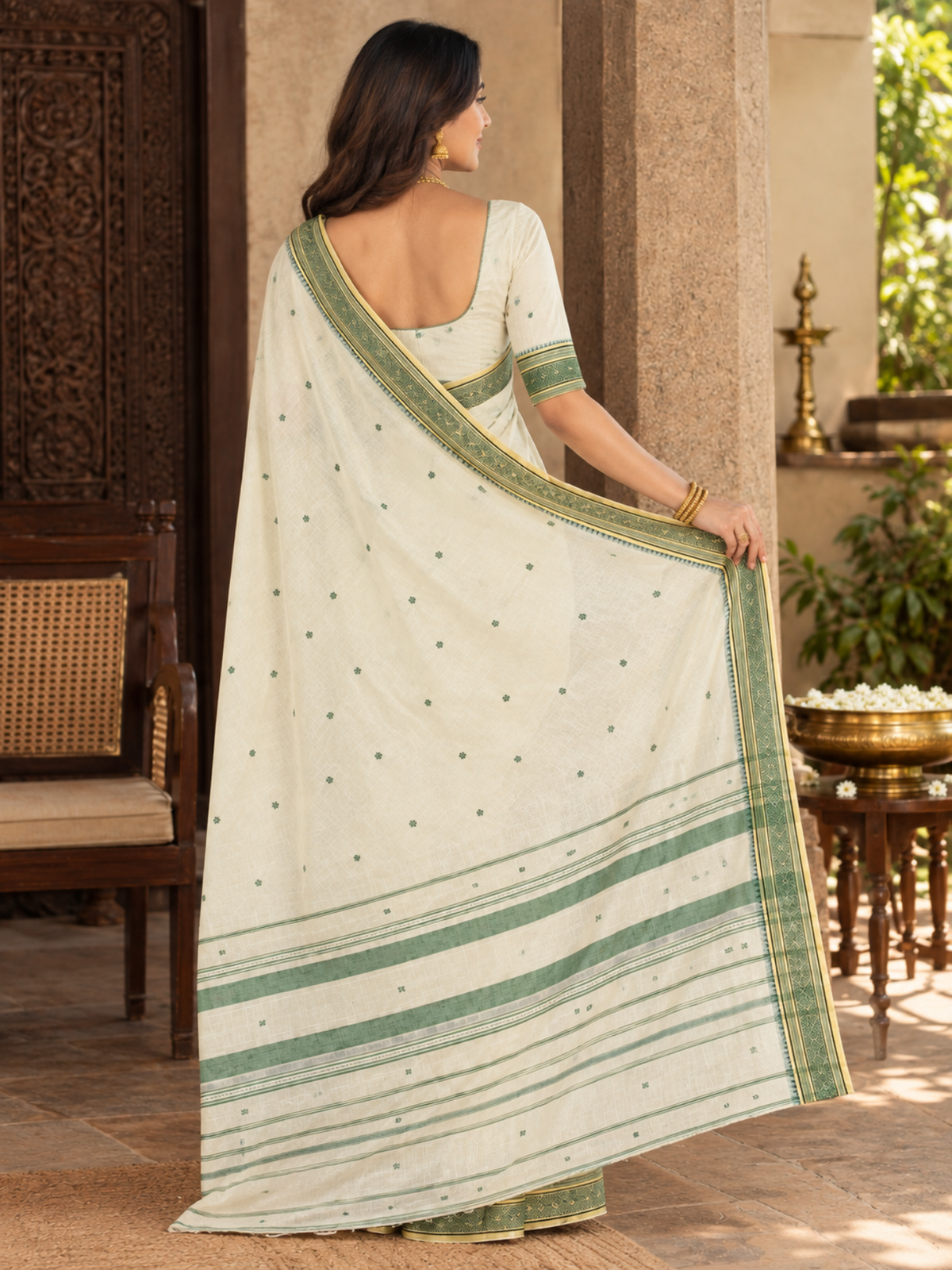 Sundara Green Dhaniakhali Saree