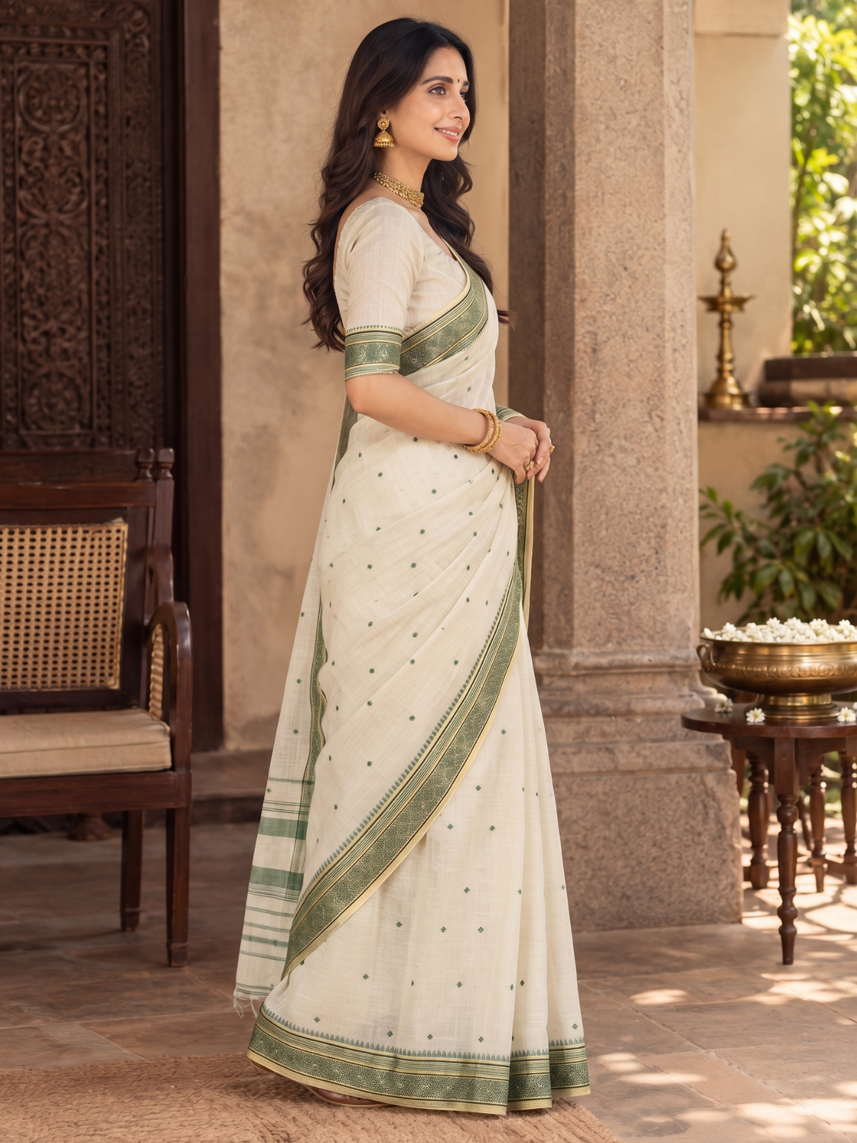 Sundara Green Dhaniakhali Saree