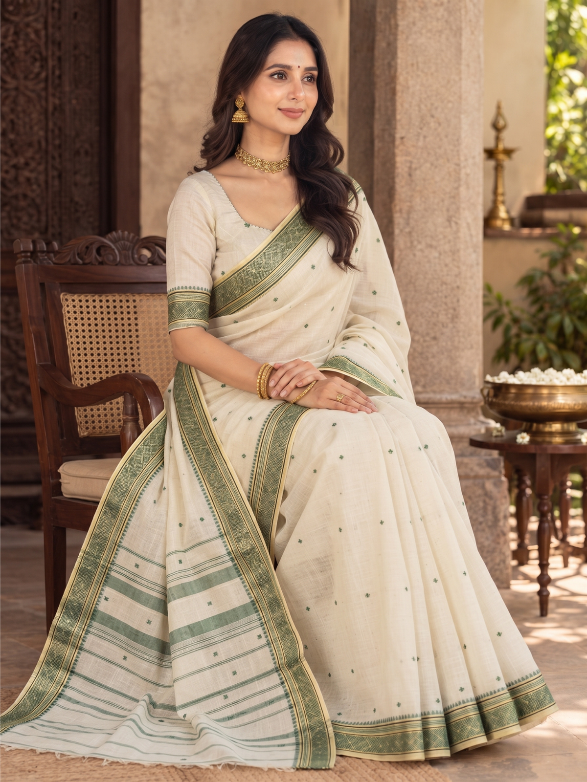 Sundara Green Dhaniakhali Saree