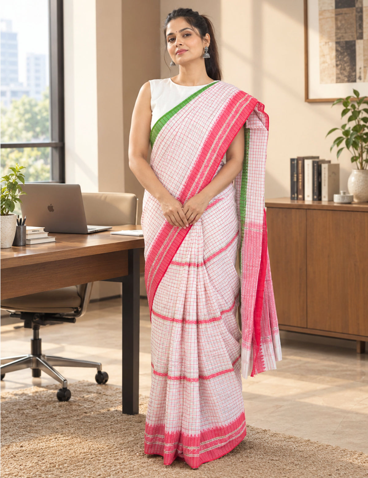 Durga Red Dhaniakhali Saree