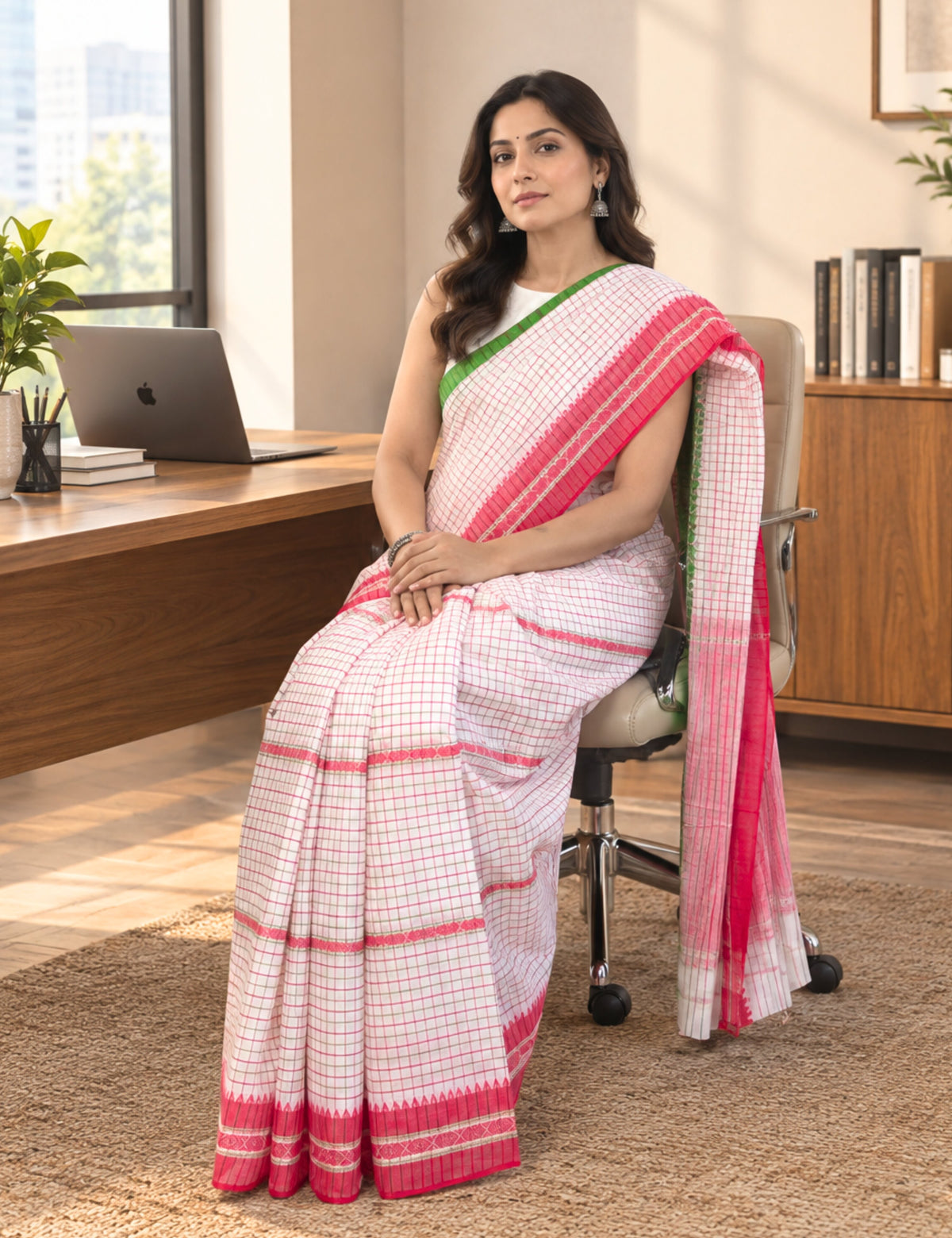 Durga Red Dhaniakhali Saree
