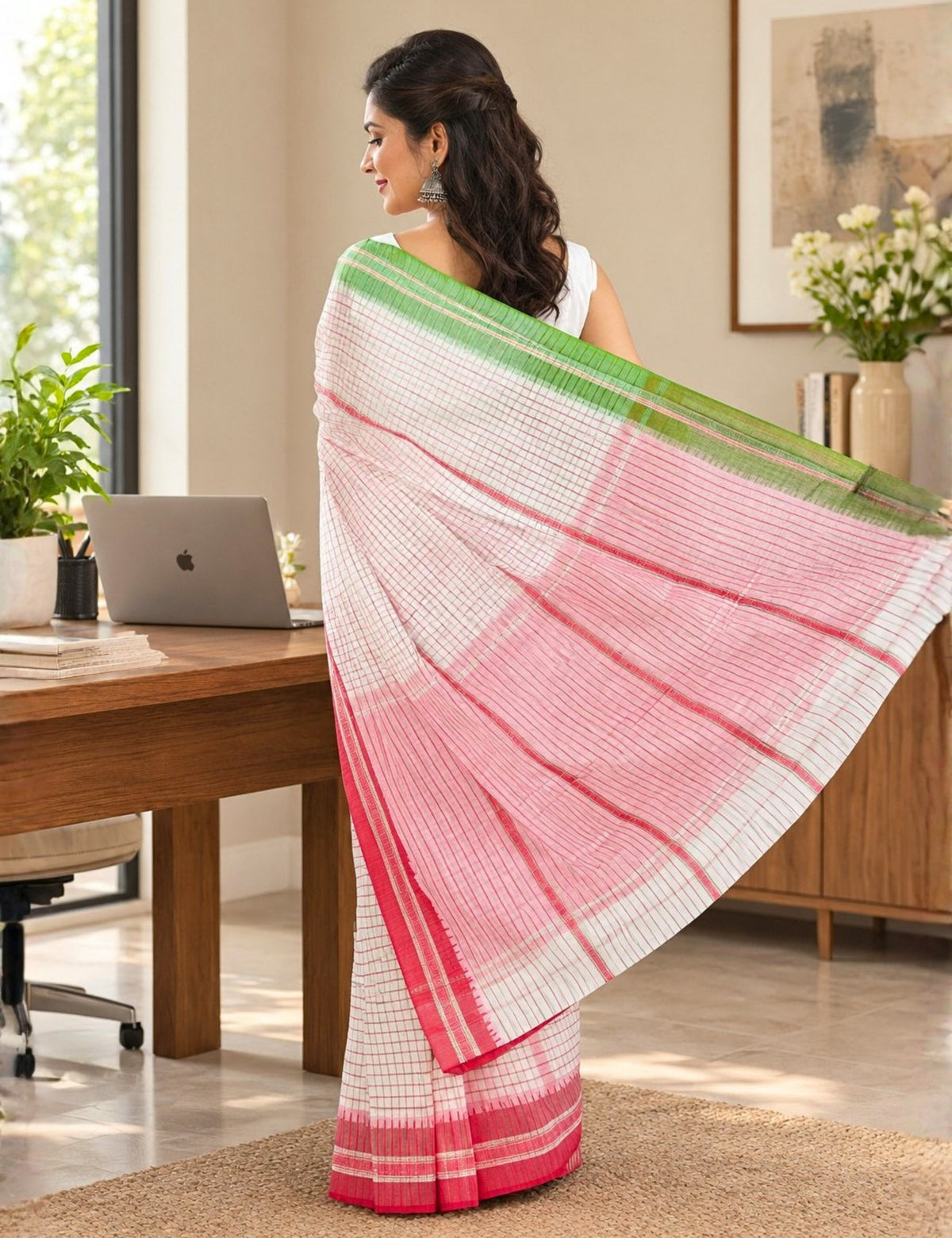 Durga Red Dhaniakhali Saree