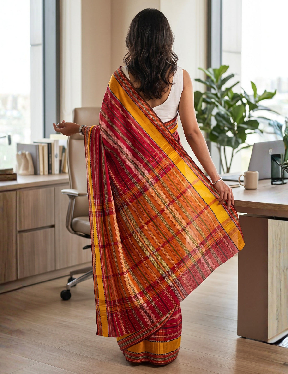 Durga Red Dhaniakhali Saree
