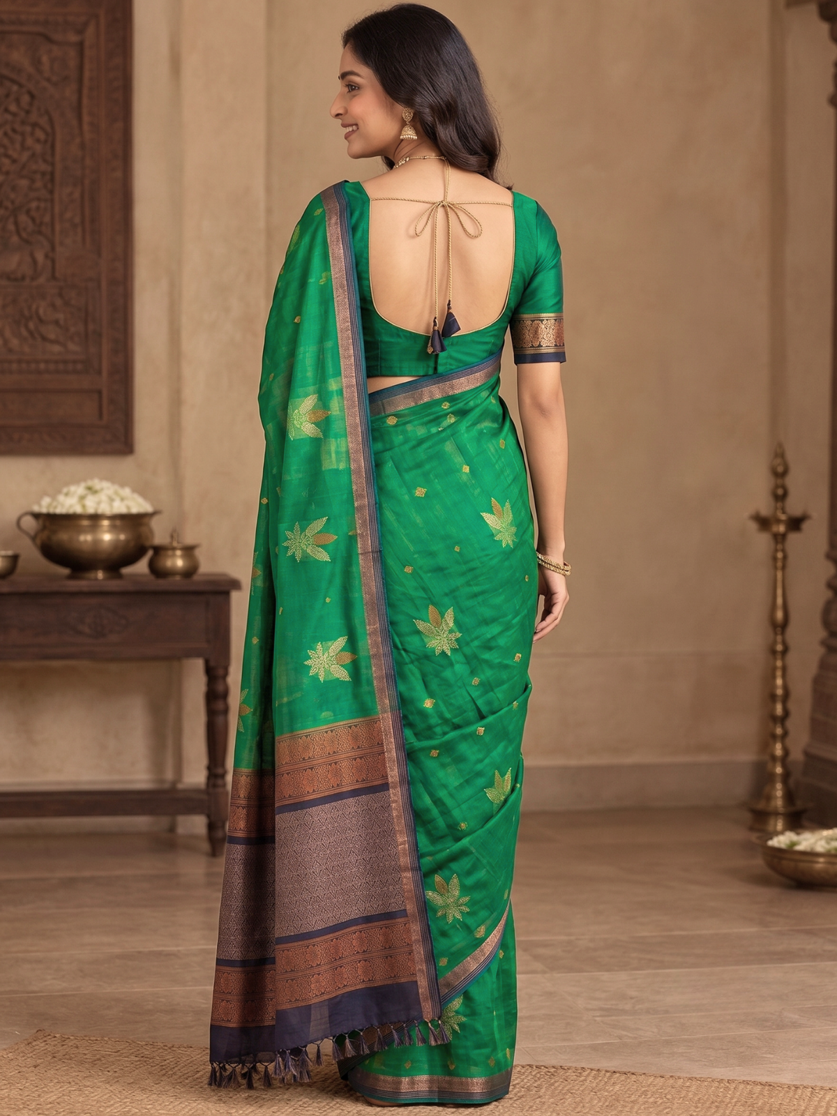 Green Negamam Cotton Saree