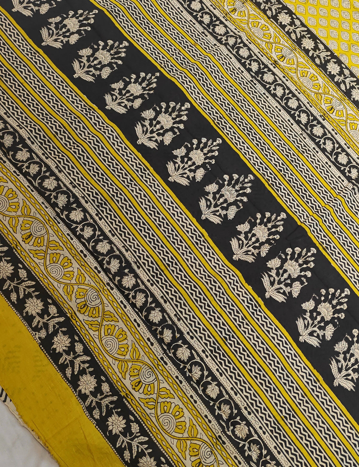 Prayaga Yellow Bagru Saree