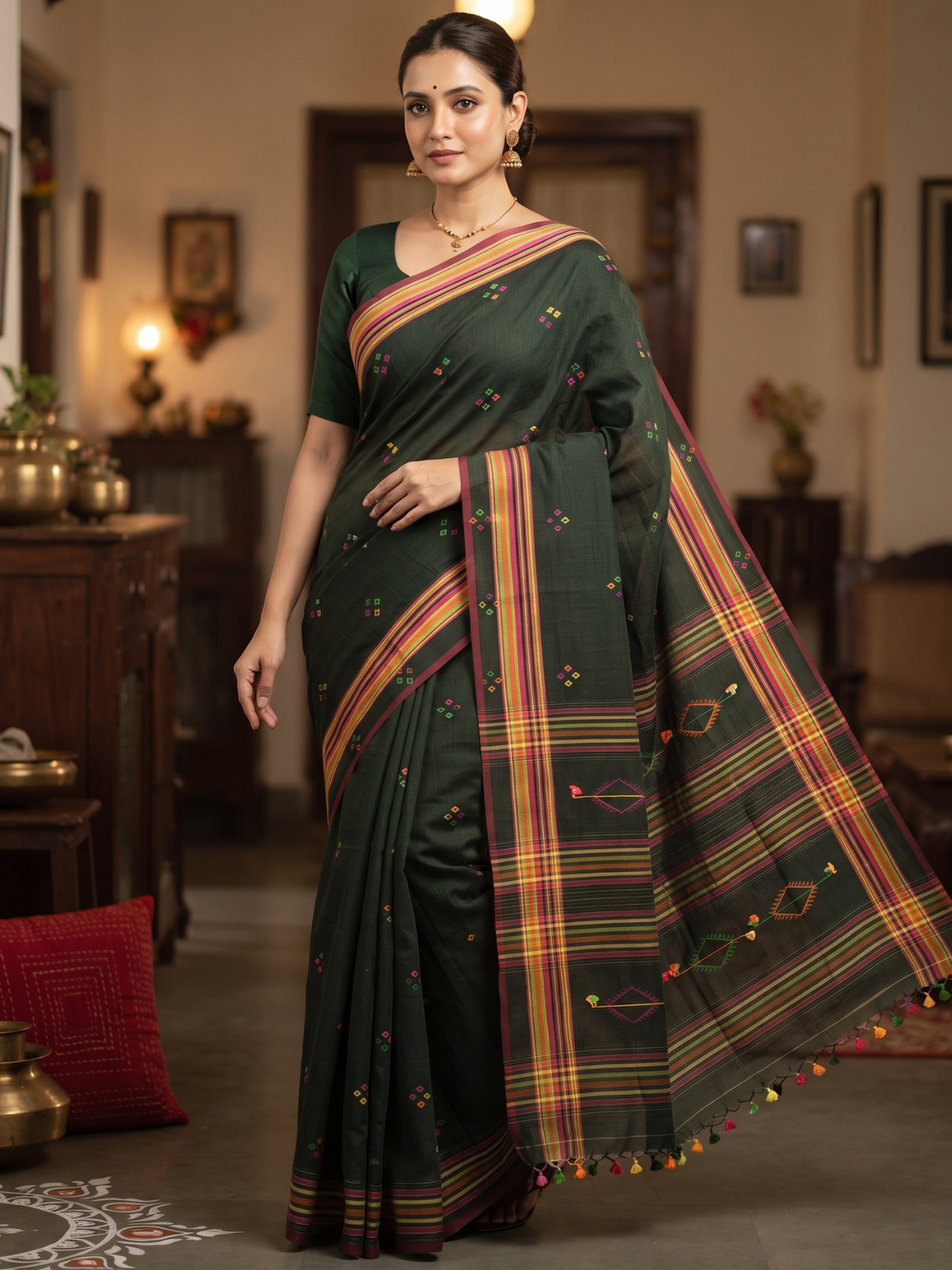 Kashi Black Bengal Handloom Saree