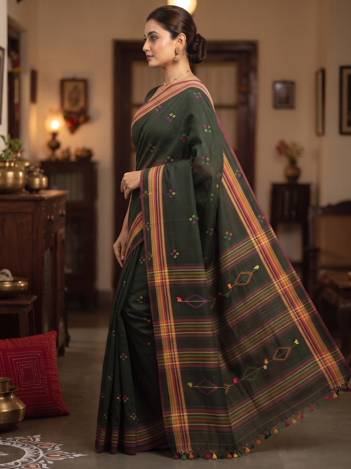 Kashi Black Bengal Handloom Saree