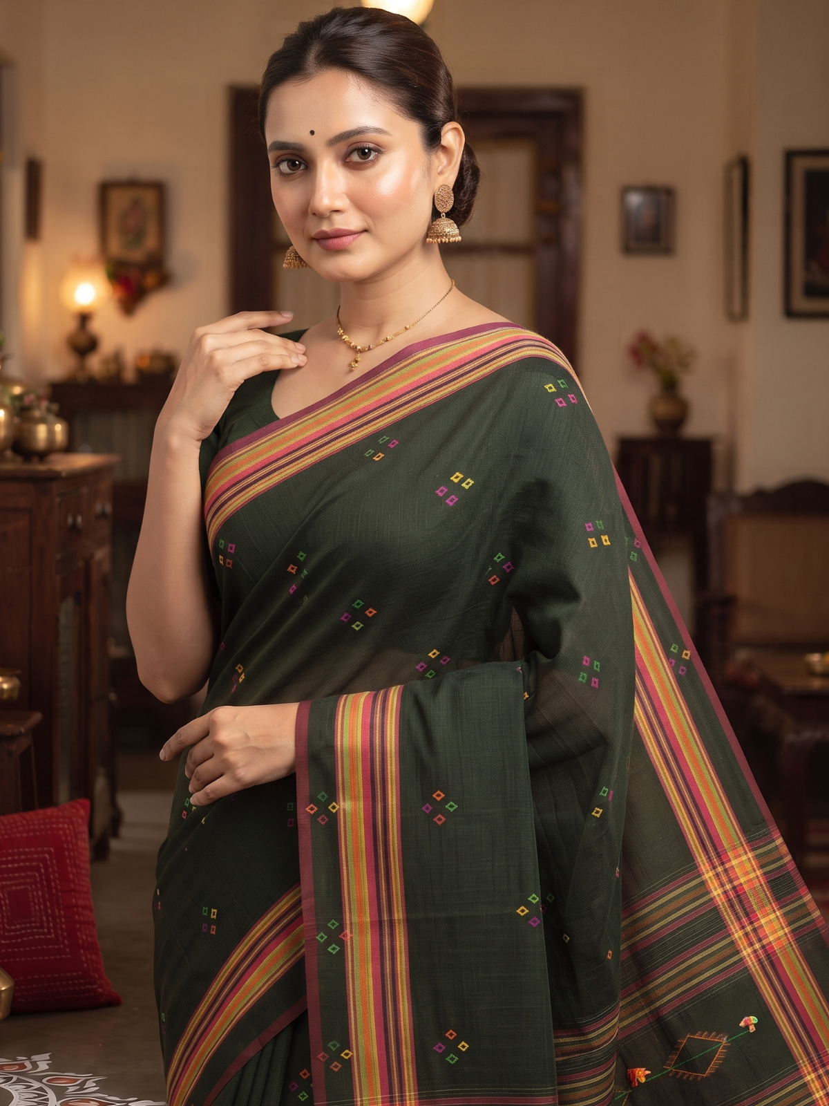 Kashi Black Bengal Handloom Saree