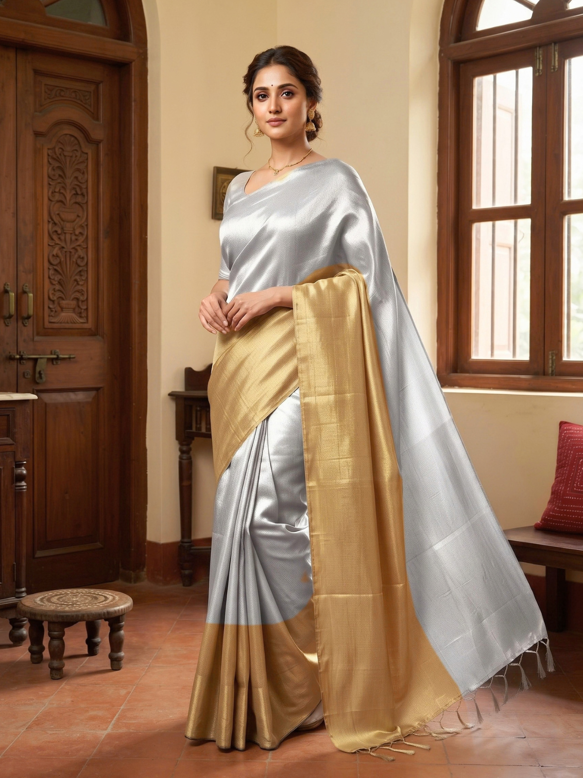 Ujjayini Gold Bengal Handloom Saree