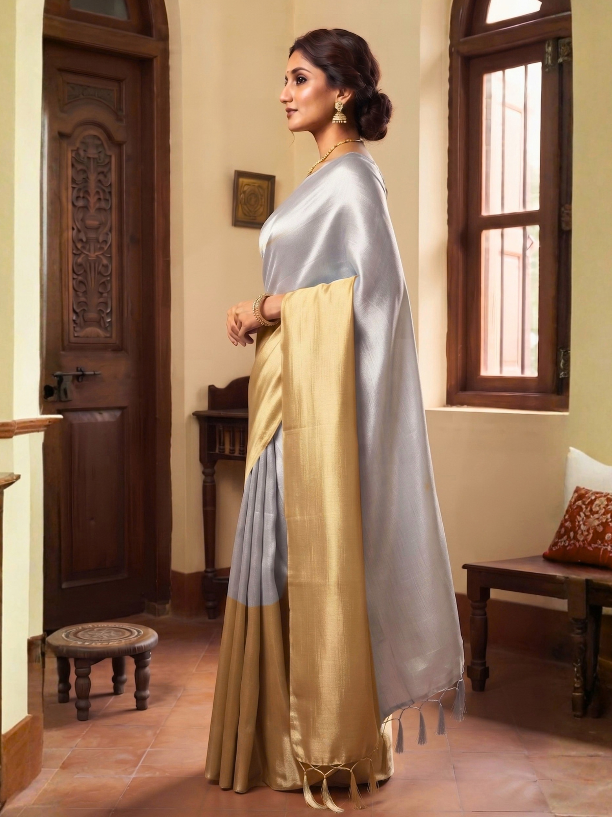 Ujjayini Gold Bengal Handloom Saree